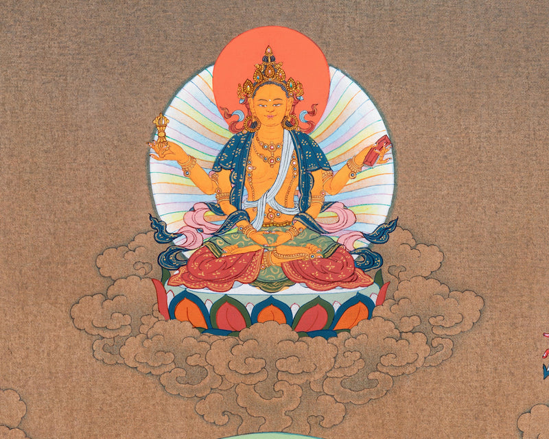 Five Forms of Manjushri Thangka | Bodhisattva of Wisdom and Knowledge