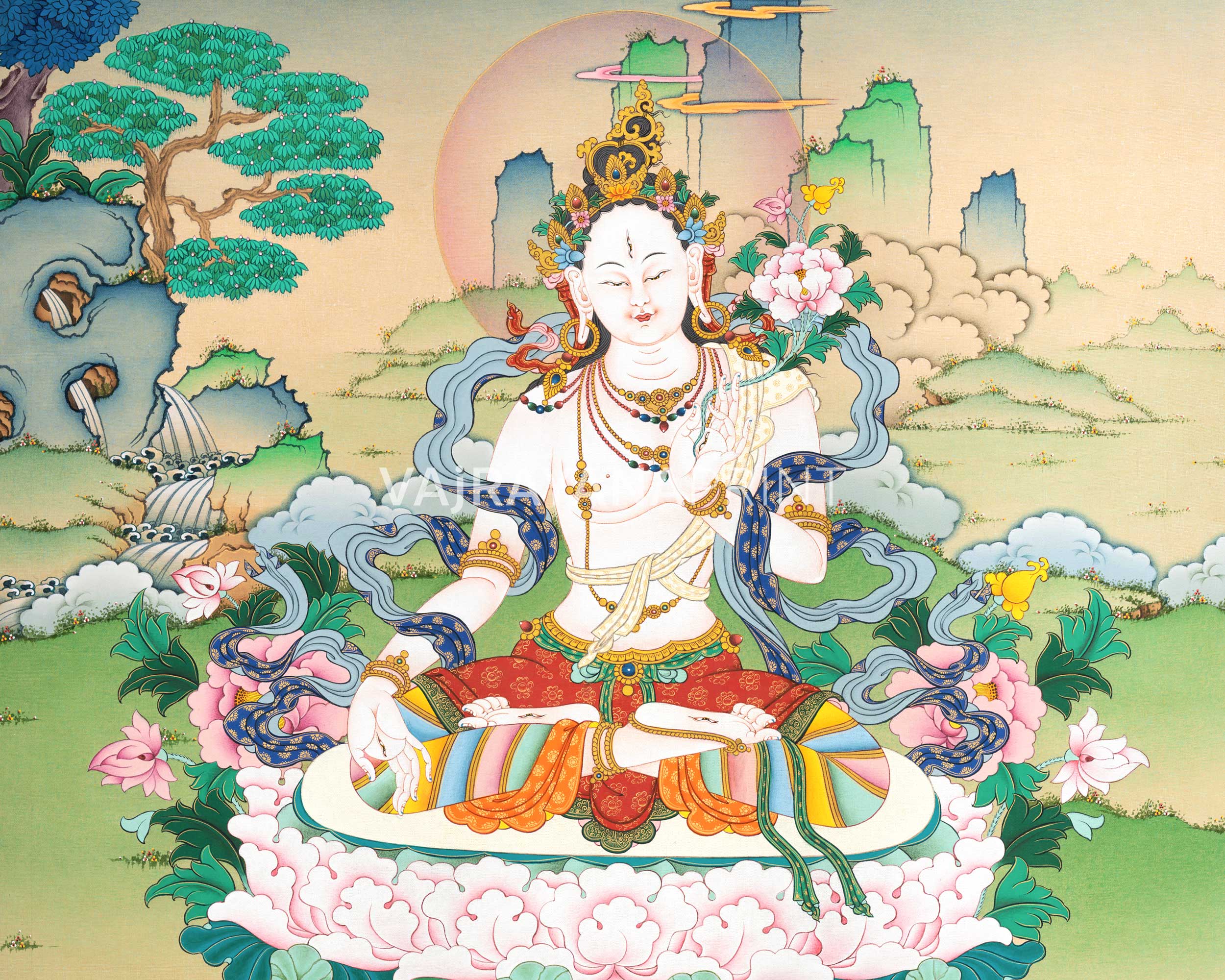 Amitayus-White Tara- Namgyalma Three Thangka Set