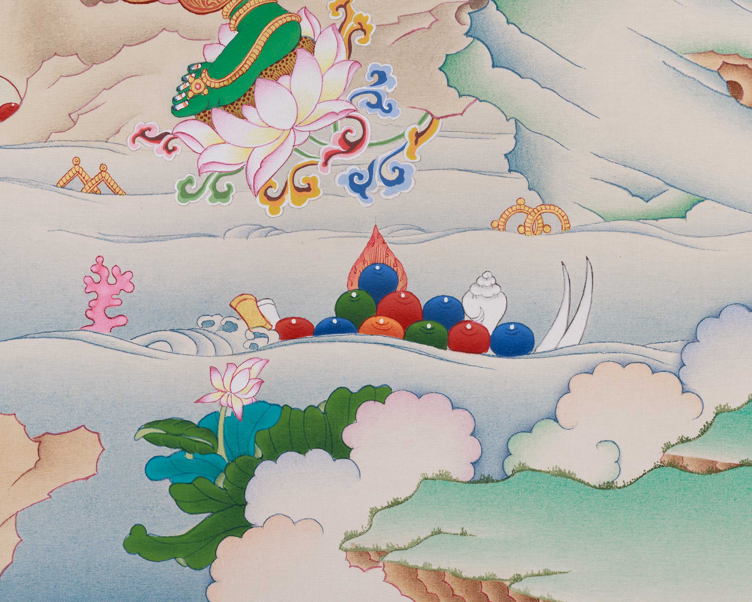 Himalayan Thangka of Green Tara | Mother of All Buddha