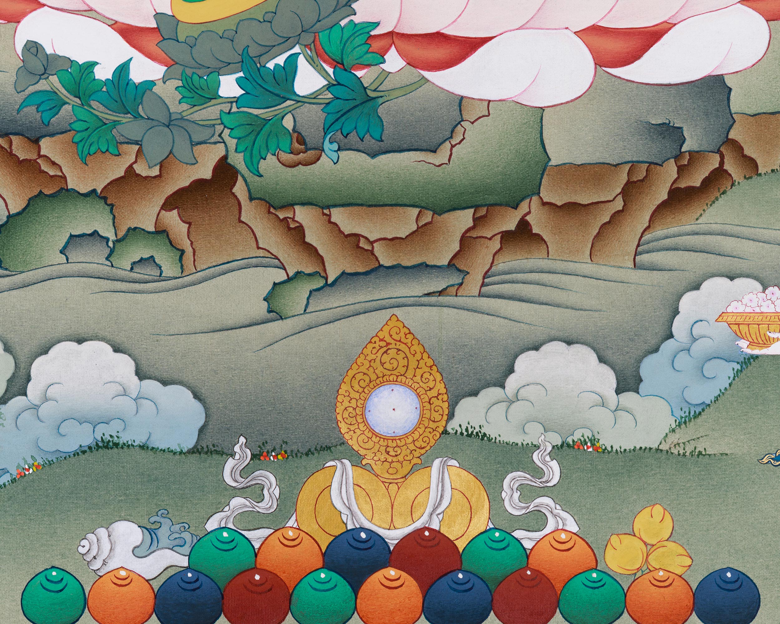 Original Female Bodhisattva Green Tara Painting | Divine Protector and Healer of All Beings