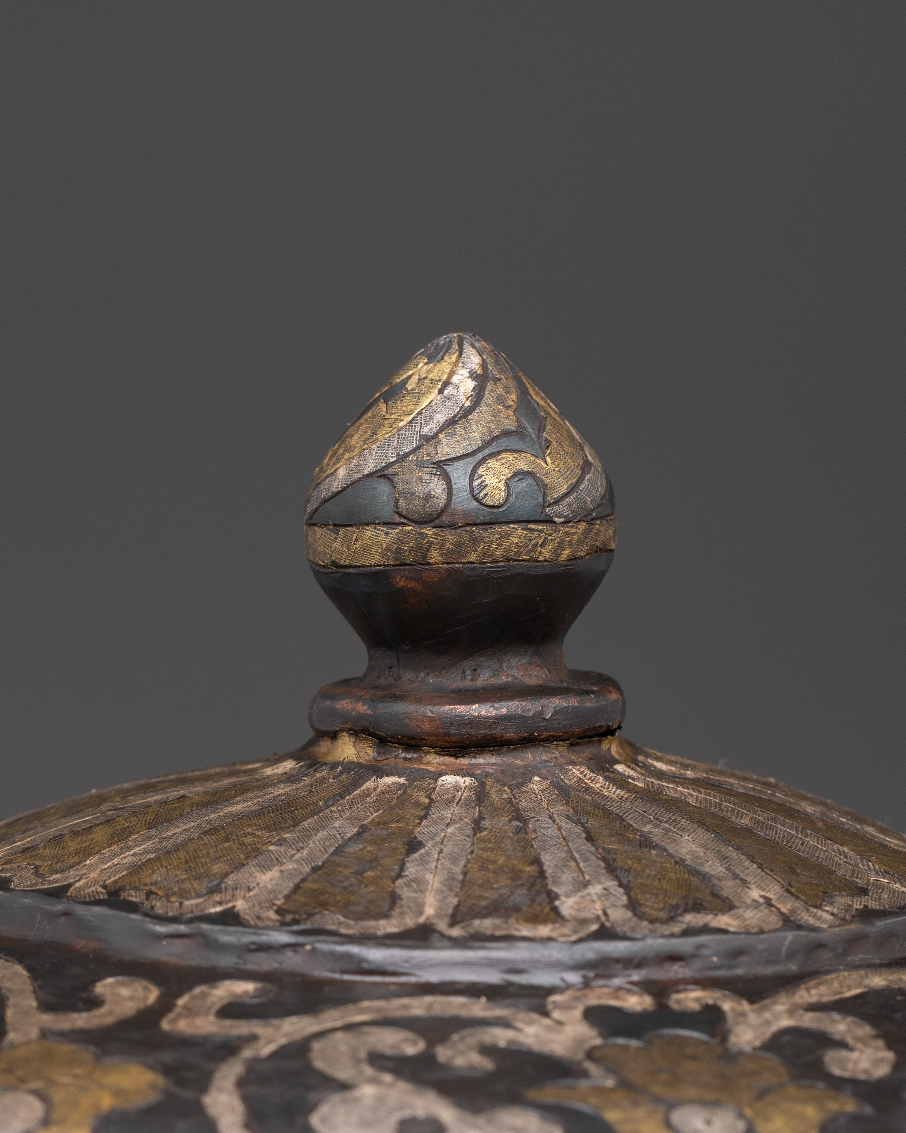 Rice Carry Pot with Silver Inlaid | Traditional Decorative Piece