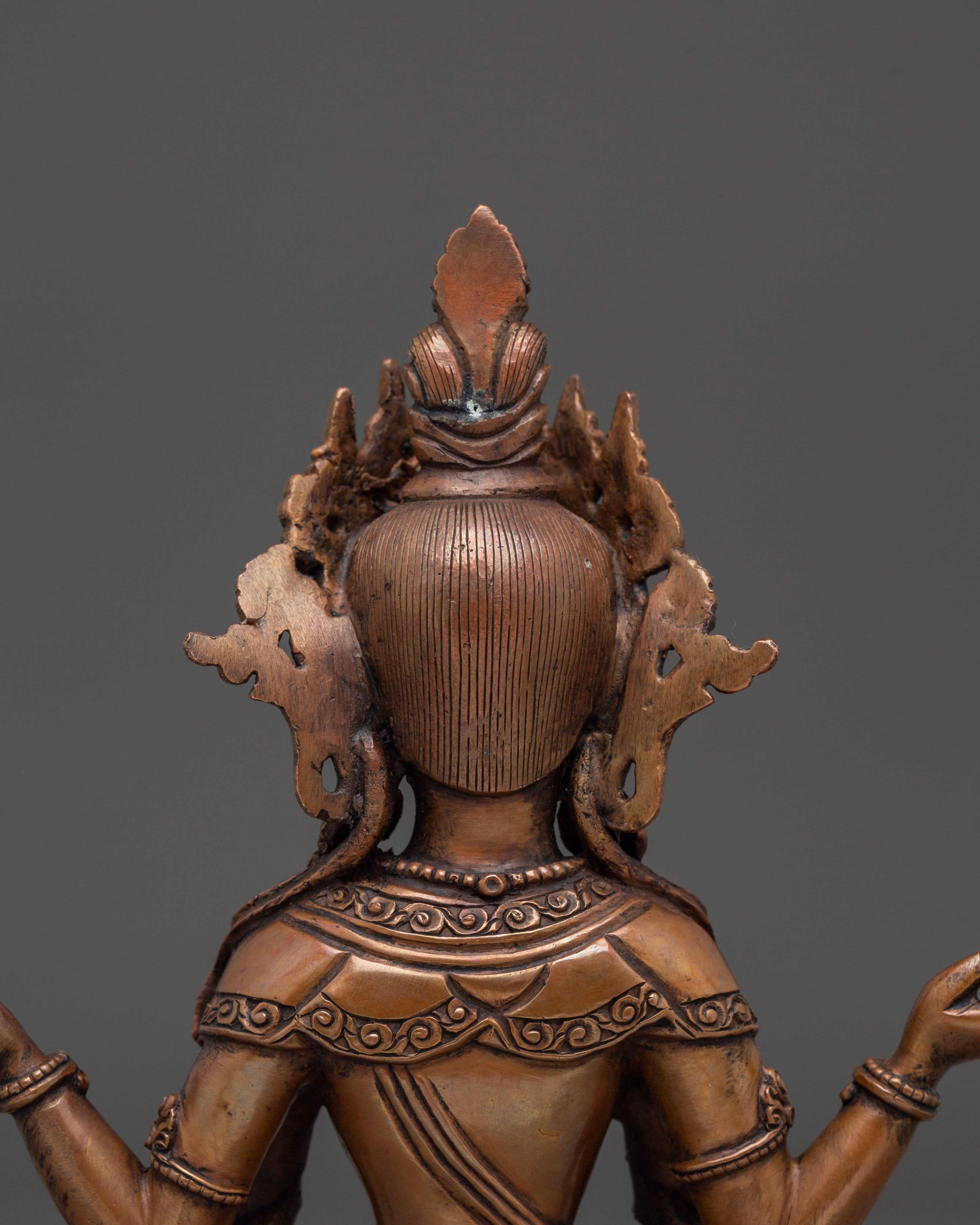 Oxidized Copper Body Prajna paramita Wisdom Statue | Spiritual Wisdom and Enlightenment