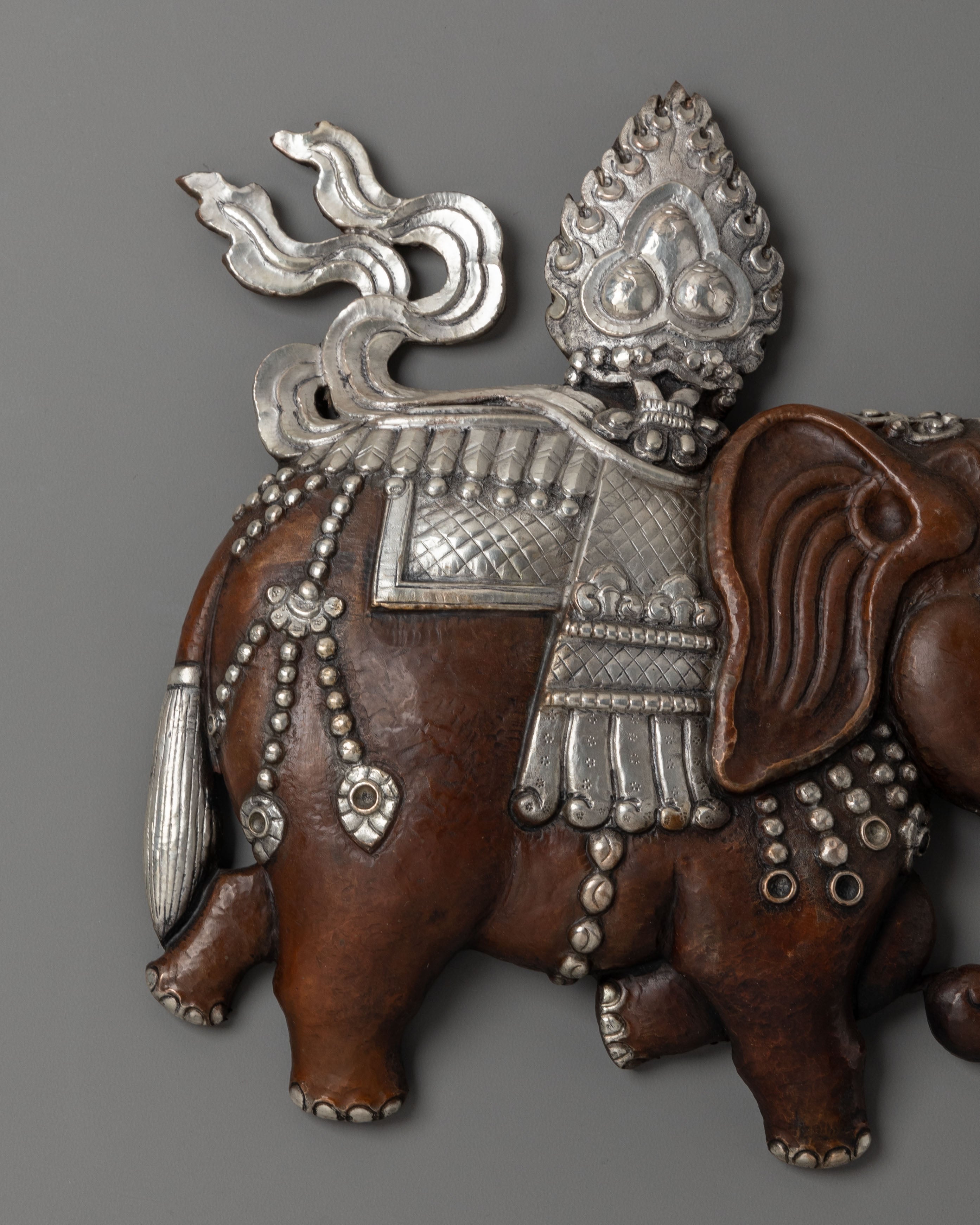 Traditional Elephant Wall Art | Handcrafted Oxidized Copper Decor