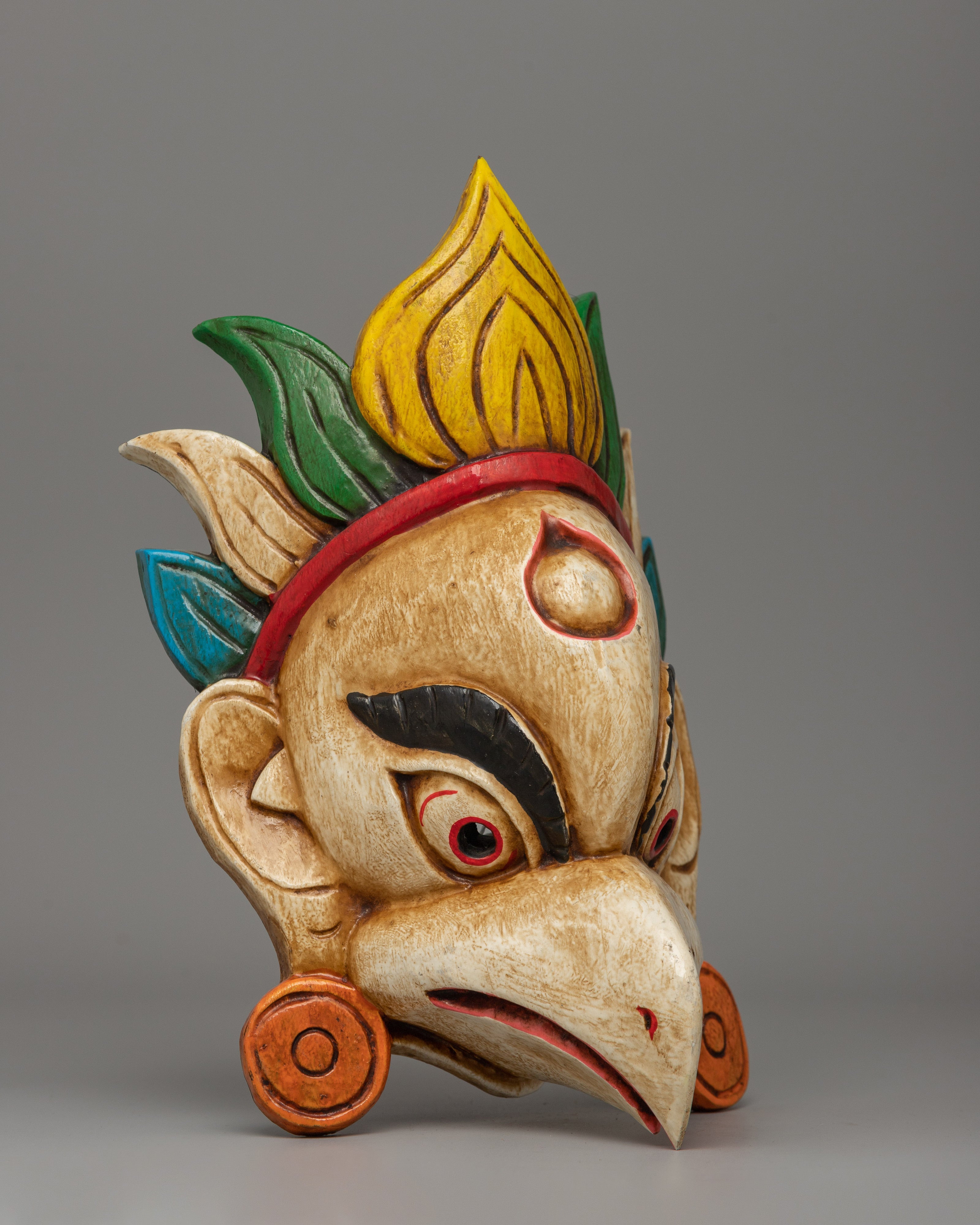 Powerful Garuda Mask | Handcrafted Wooden Spiritual Artifact