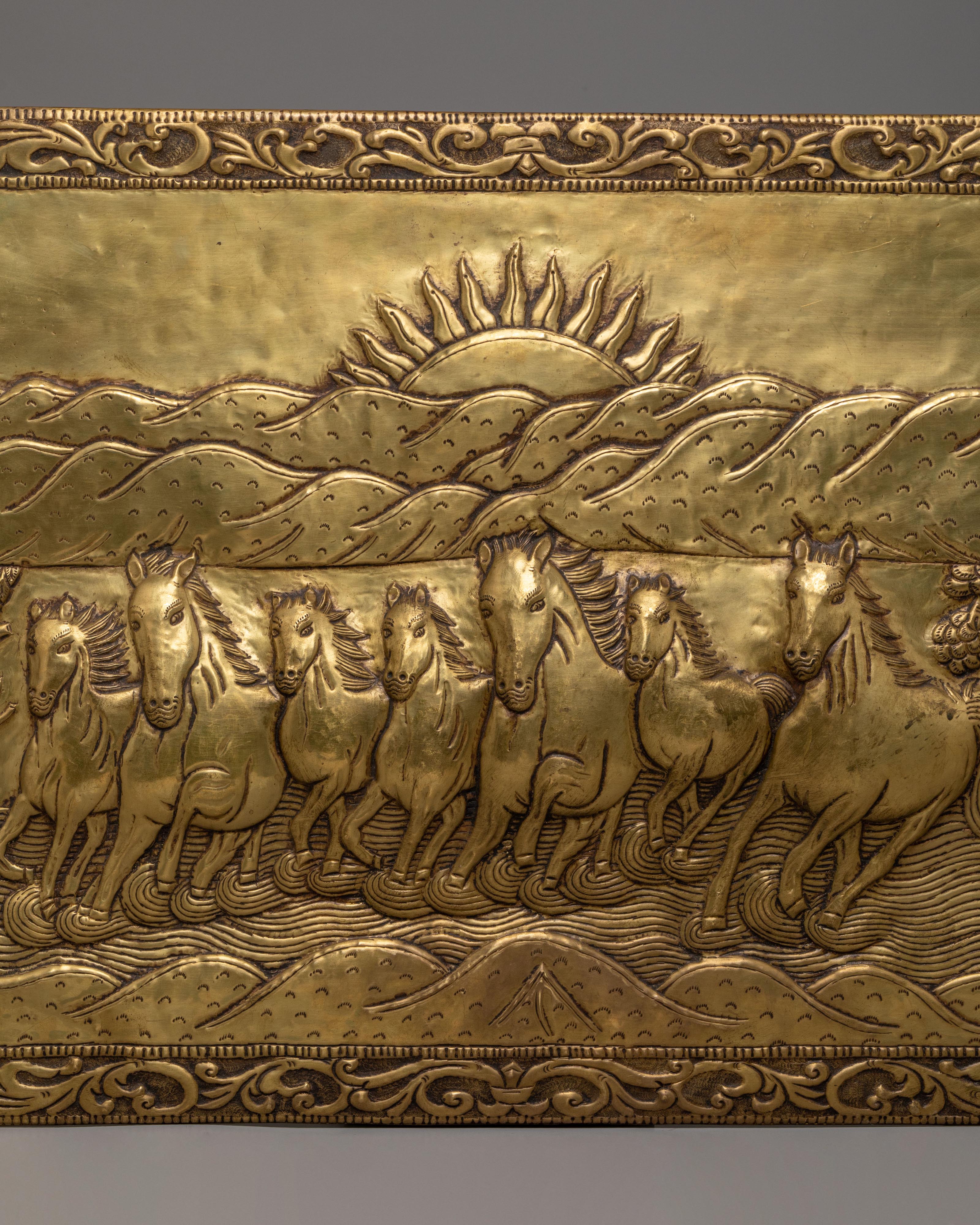Seven Horse Brass Wall Hanging | Symbol of Wealth and Prosperity