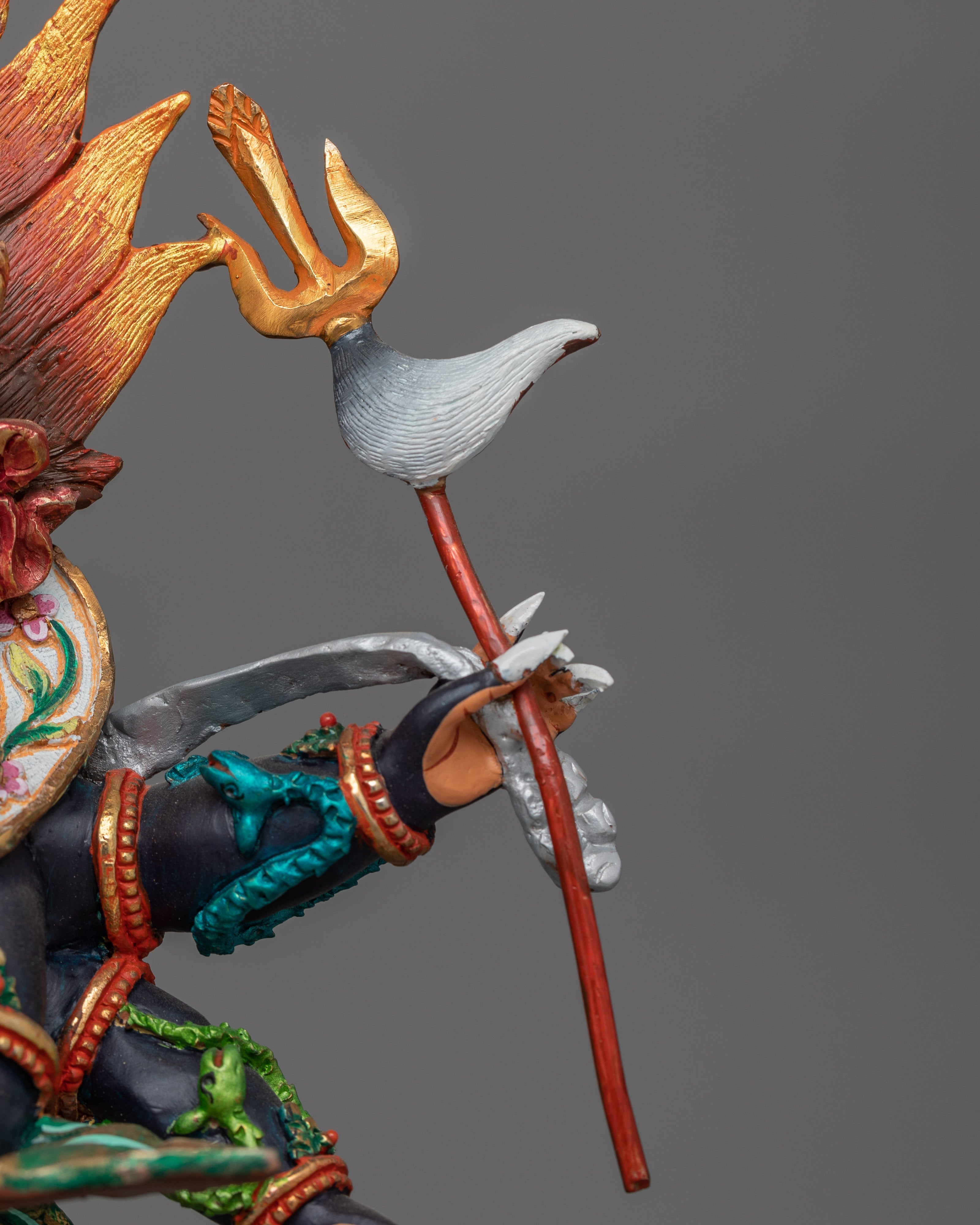 Fierce Deity Six Armed Mahakala Statue | Wrathful Protector Deity