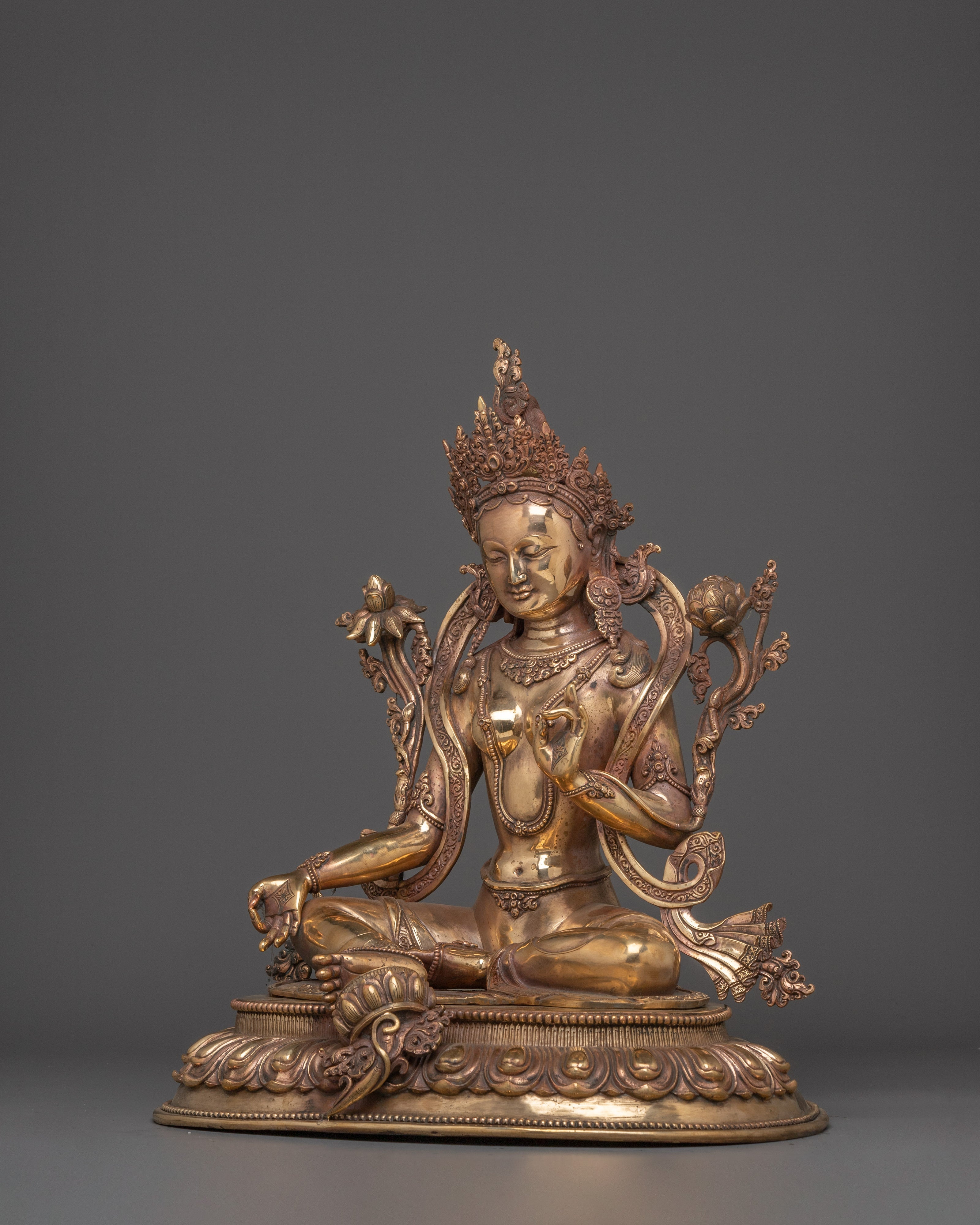 Sacred Compassion Deity Green Tara Statue | Tibetan Buddhist Goddess