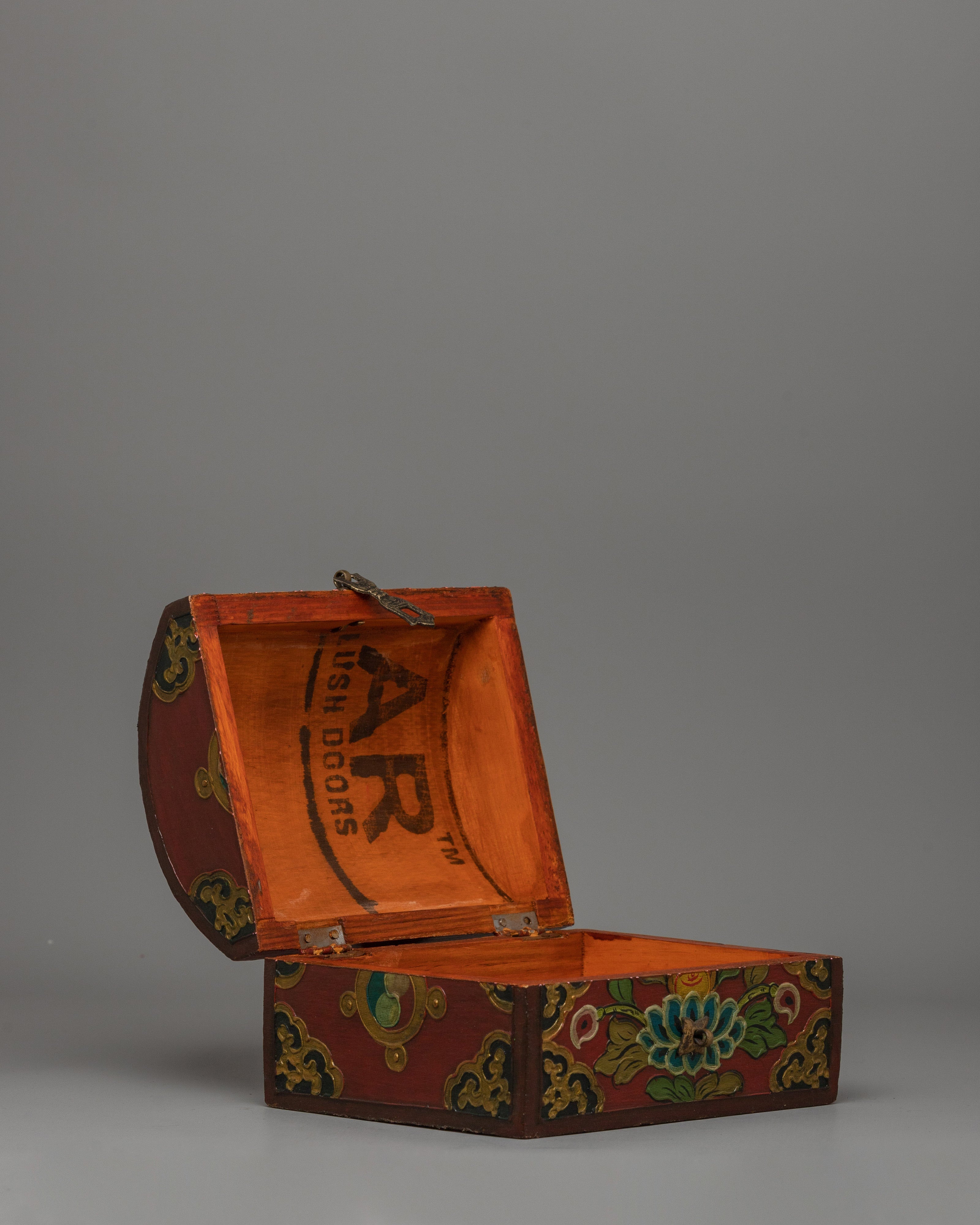 Traditional Tibetan Decorative Treasure Box | Handcrafted Wooden Chest