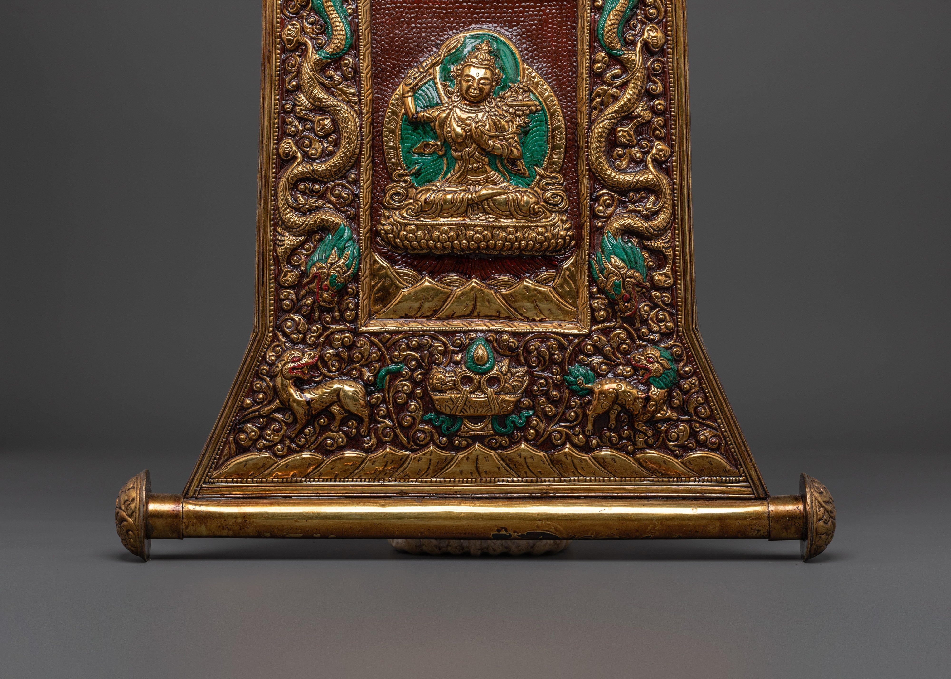 Manjushri Brass Wall Hanging | Buddhist Wisdom Decor