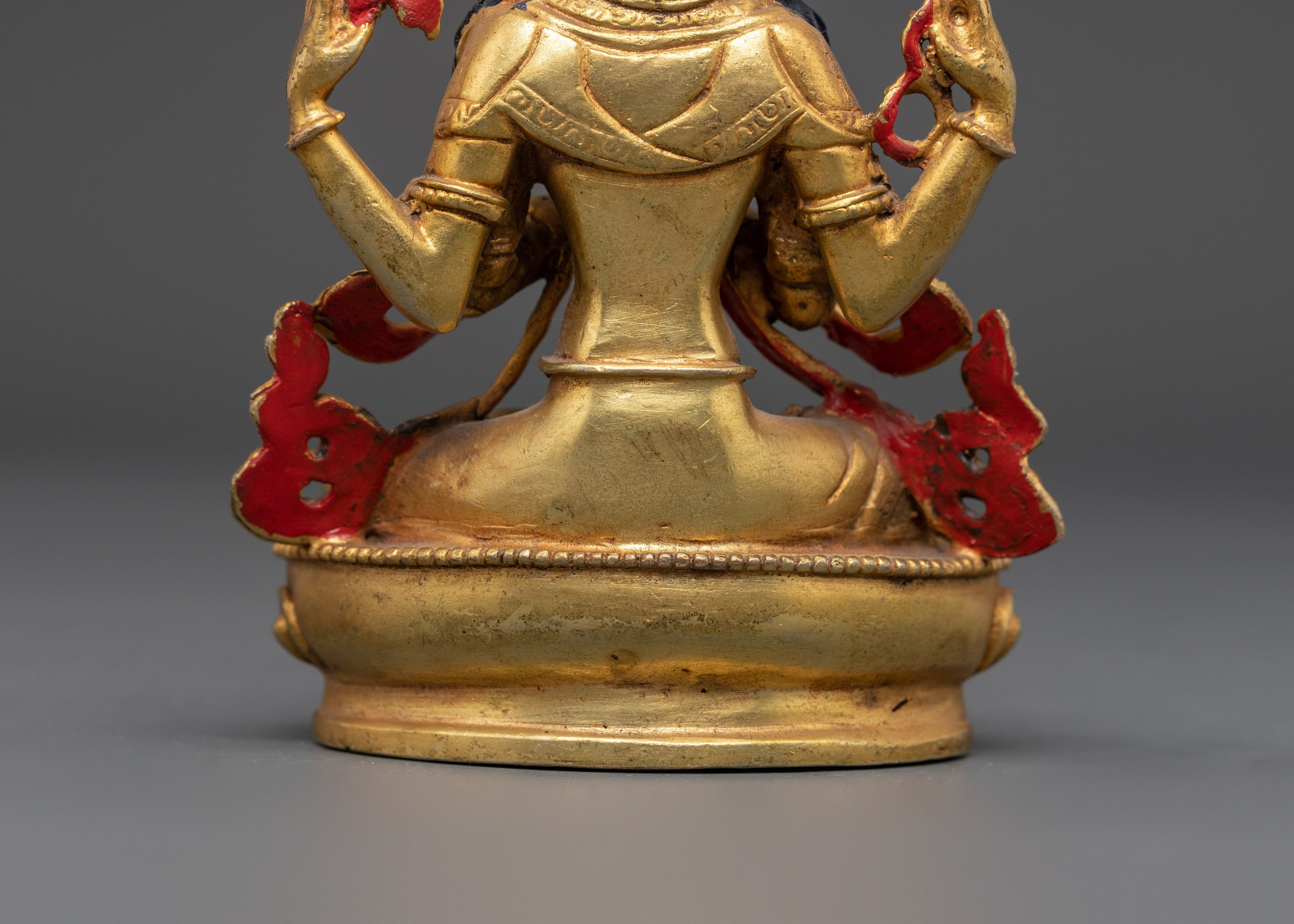 Compassion Lord Four-Armed Chenrezig Statue | Handcrafted Buddhist Sculpture