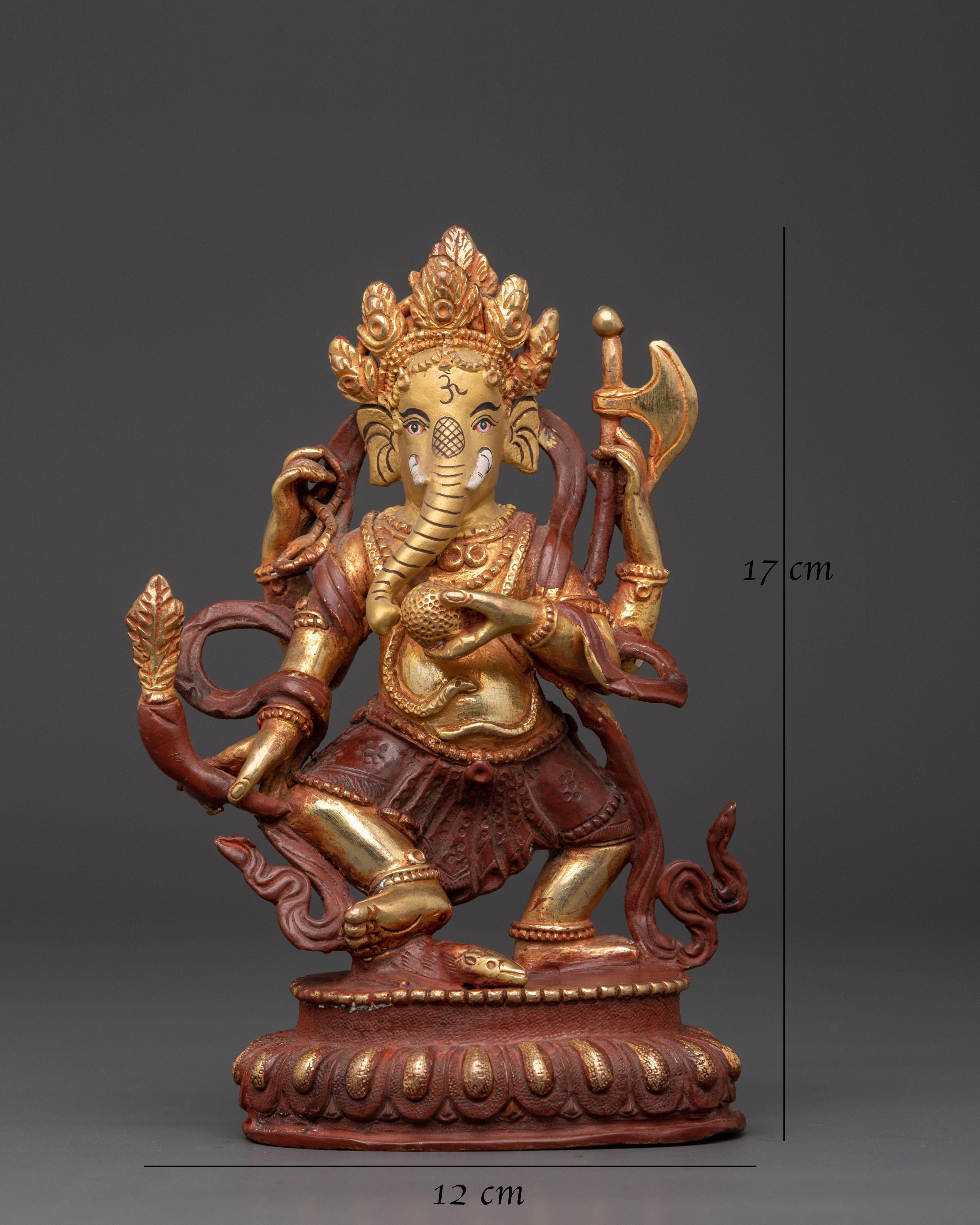 Handcrafted Lord Ganesha Figurine | Copper and Gold Plated Ganesh Statue