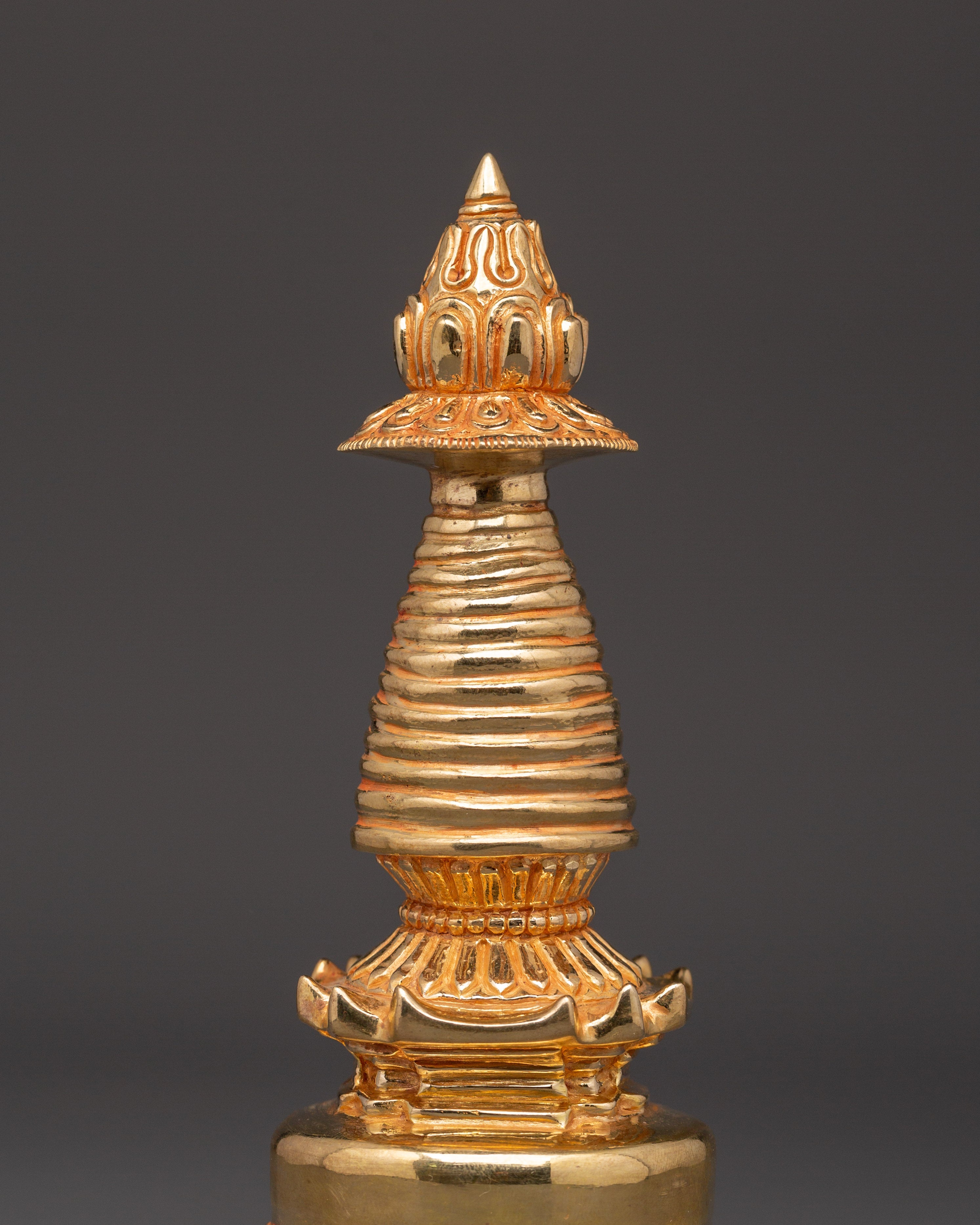 Sacred Gold Plated Stupa | for Meditation and Spiritual Spaces