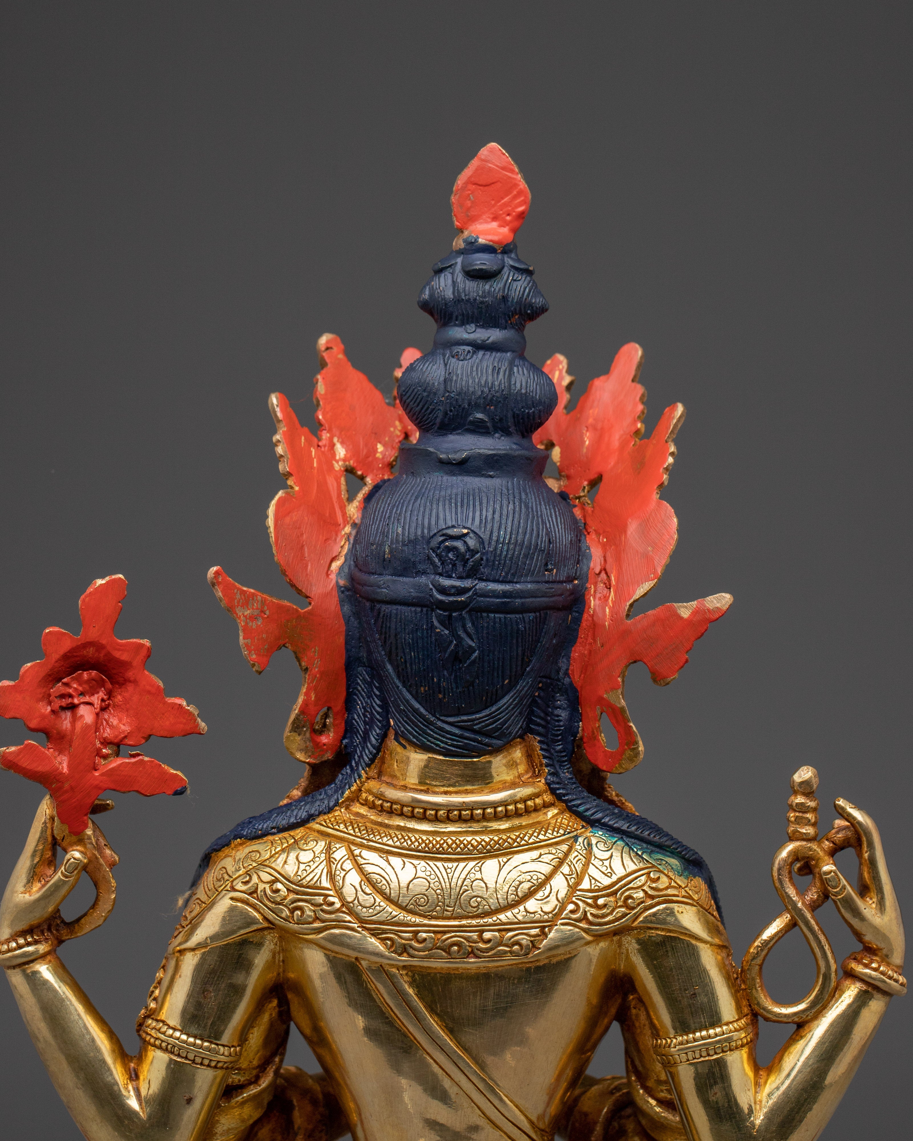 Religious Figurine of Chenrezig | Four-Armed Avalokiteshvara Art
