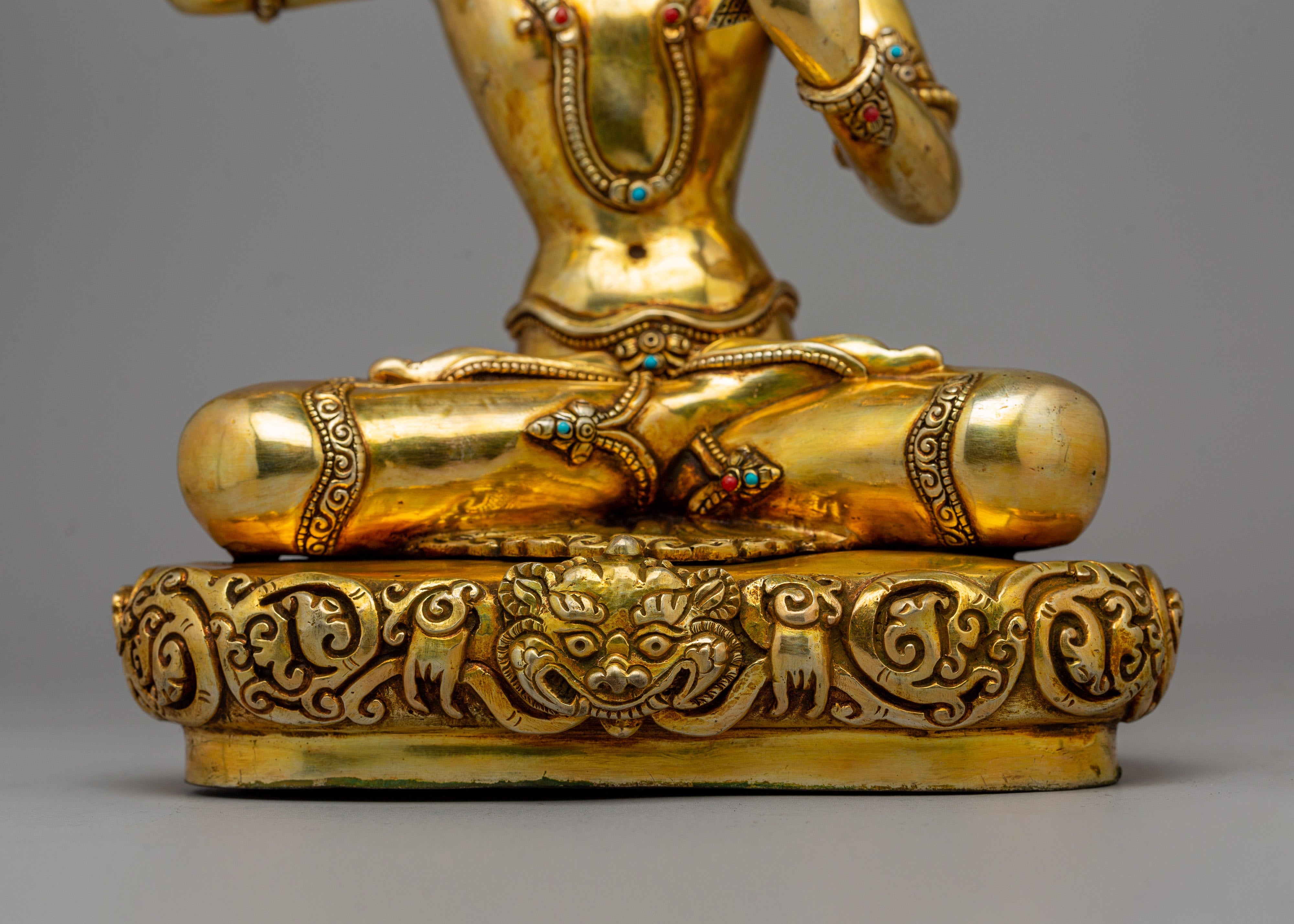 Manjushri Statue Gold-Plated | Buddhist Deity of Wisdom