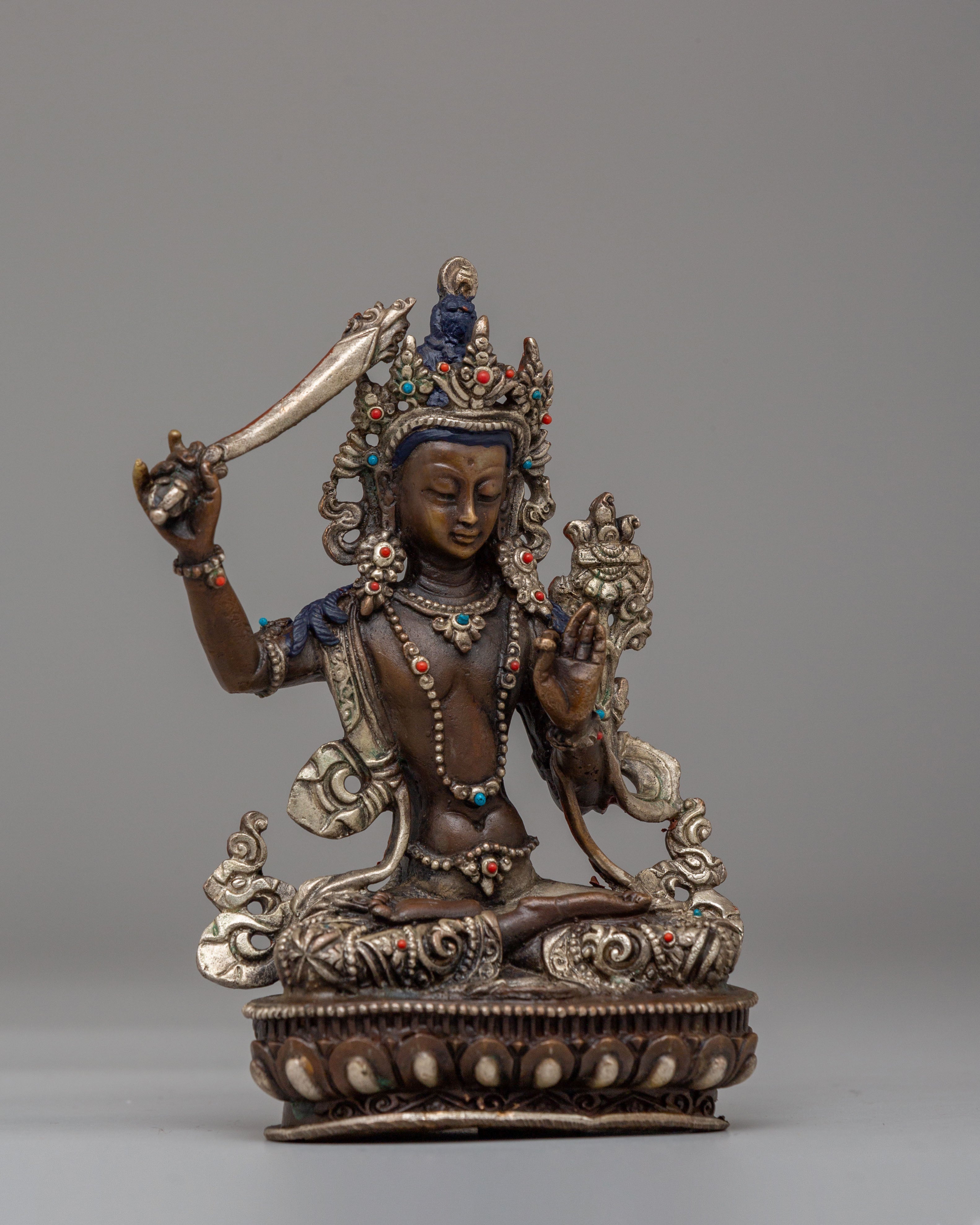 Tibetan Manjushri Sword of Wisdom Statue | Symbol of Enlightenment