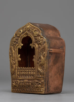 Handcrafted Ghau Box with Sacred Buddhist Symbols | Prayer Box for Rituals