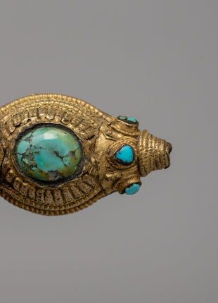 Tibetan Head Gear with Turquoise  | A Sacred Adornment with Turquoise Stones