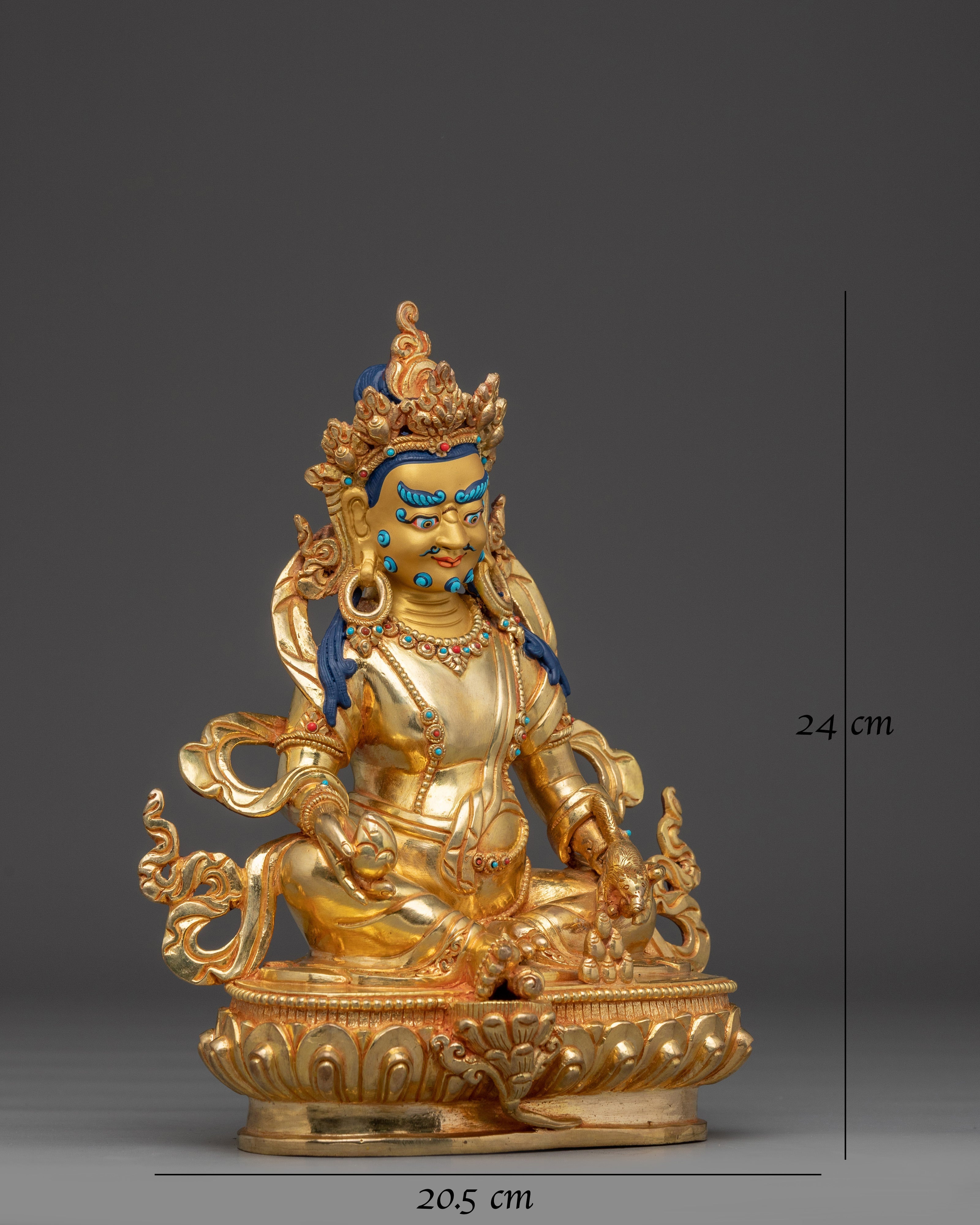 Golden Statue of Wealth Symbol Dzambhala