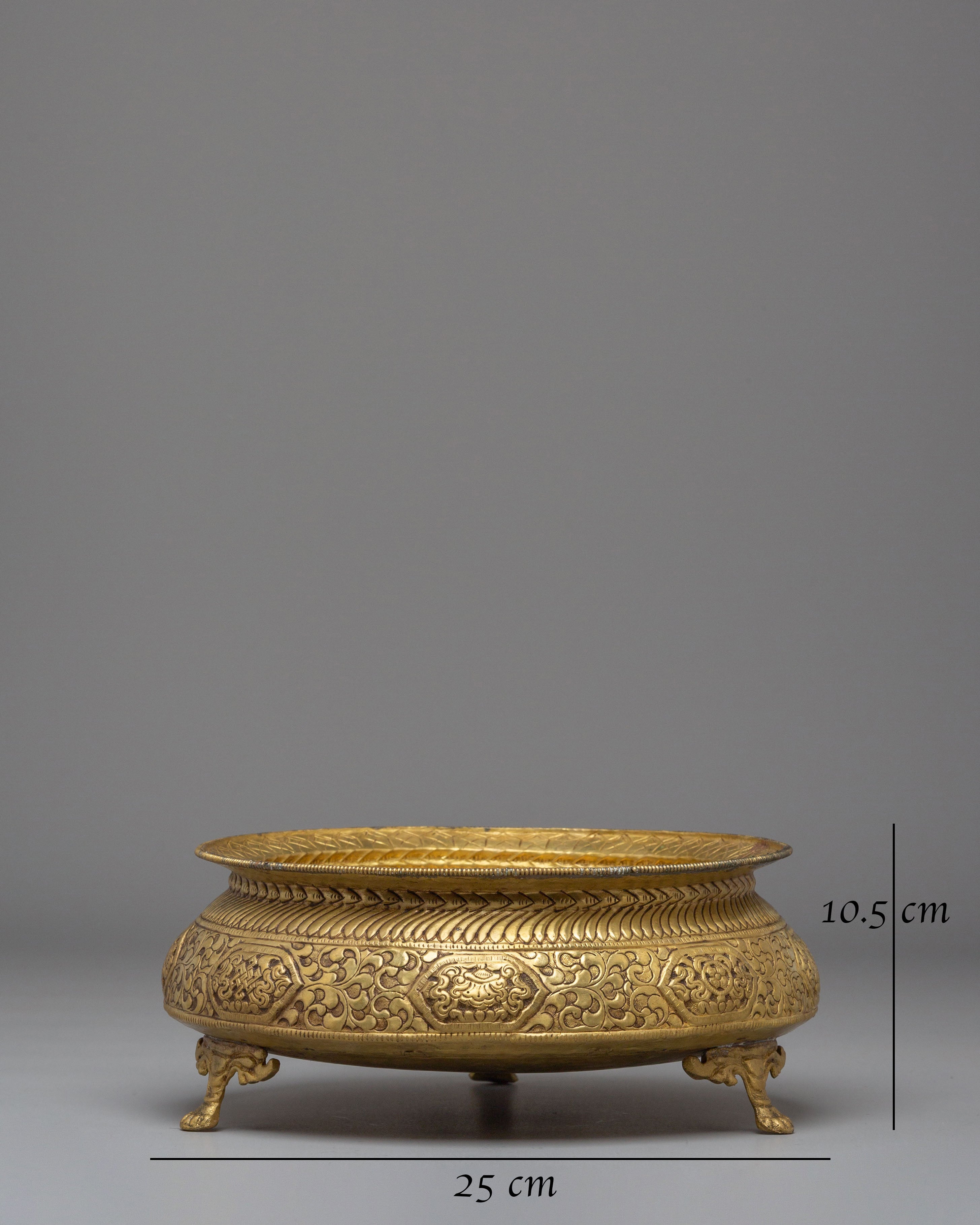 Tibetan Buddhist Khadkulo | Handcrafted Brass Ritual Bowl