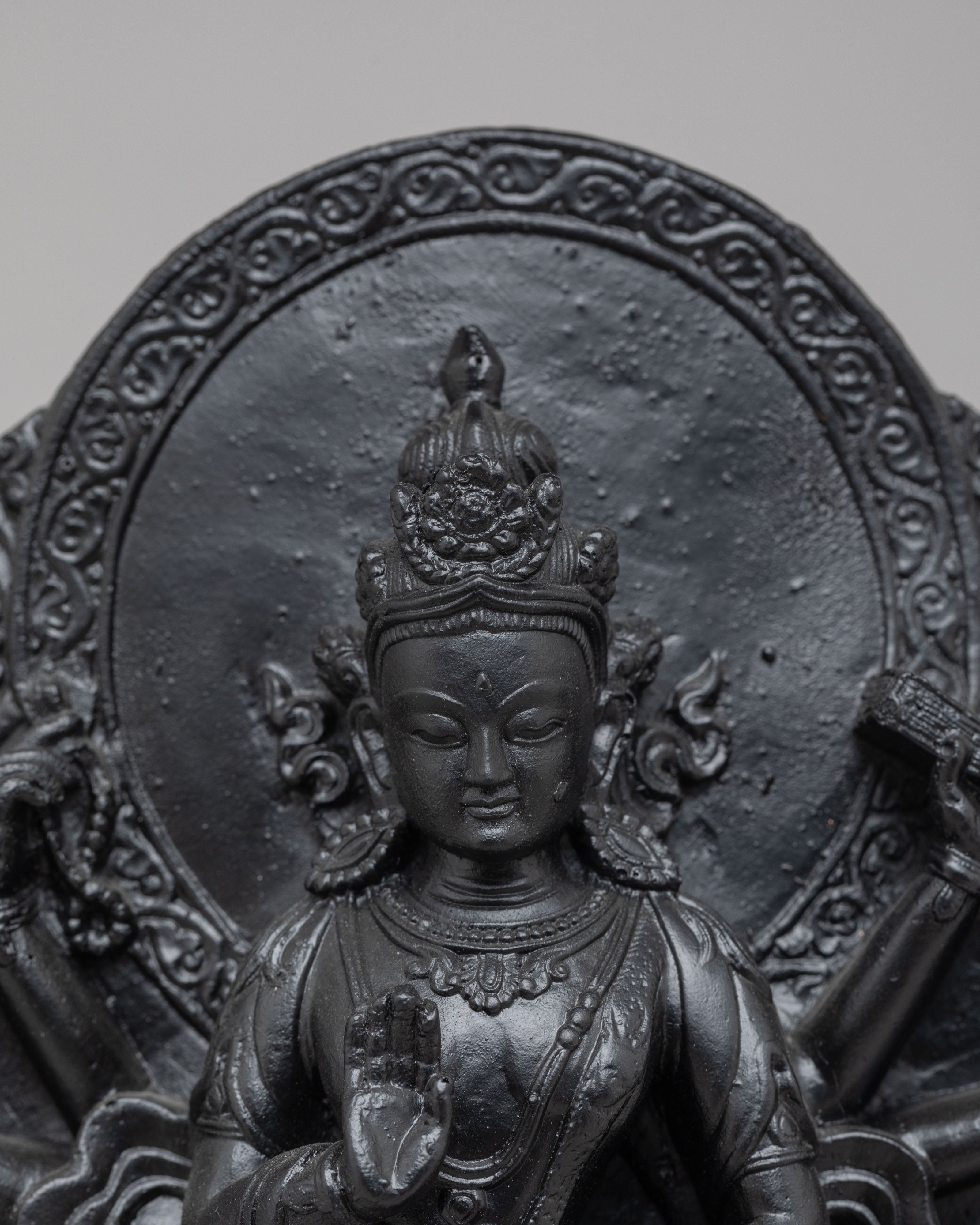 Handmade Bodhisattva Lokeshwor Statue | Tibetan Avalokiteshvara Sculpture