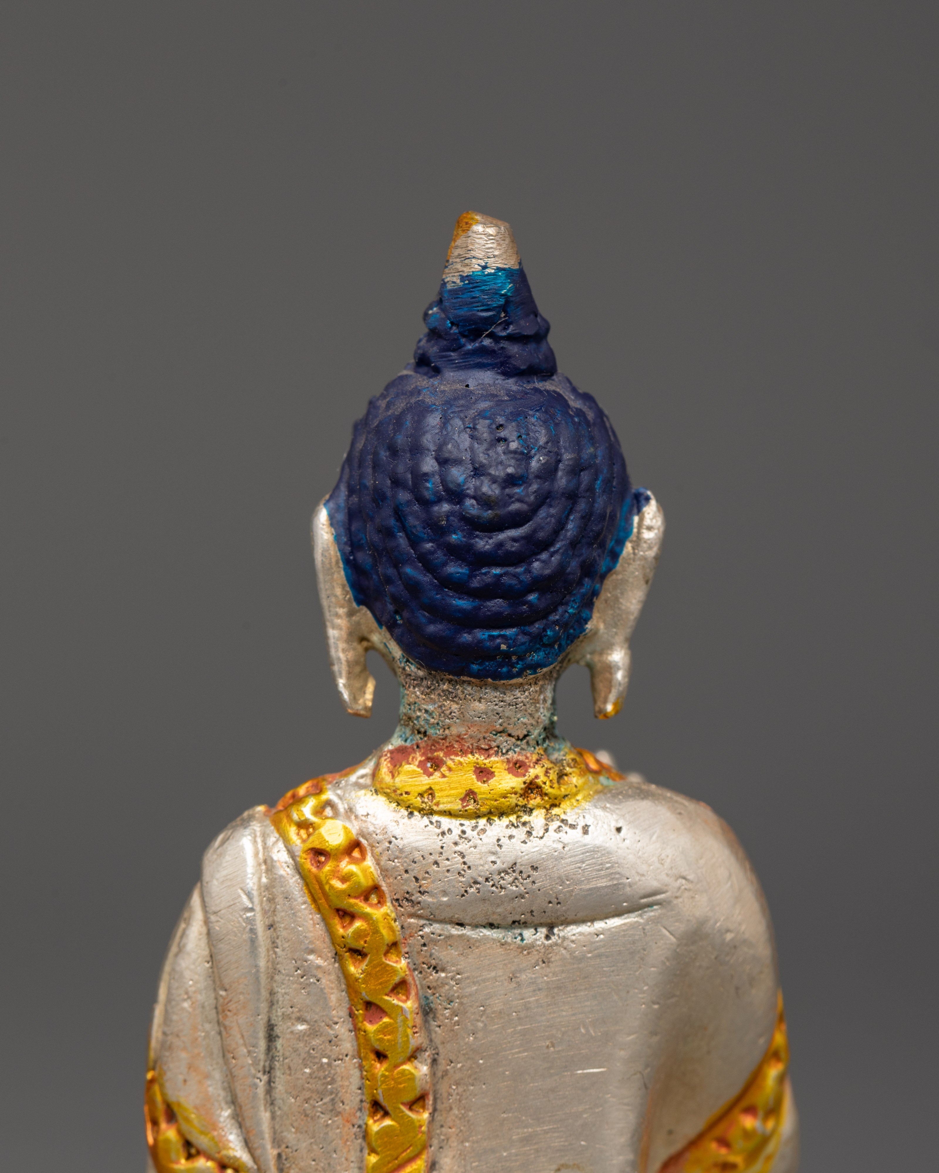 Amogasiddhi Buddha Statue | Brass Figure with Silver & Gold Plating