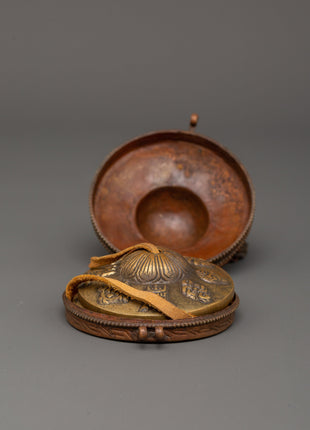 Tingsha Cymbals with Cover | Tibetan Meditation Bells for Sound Healing & Rituals