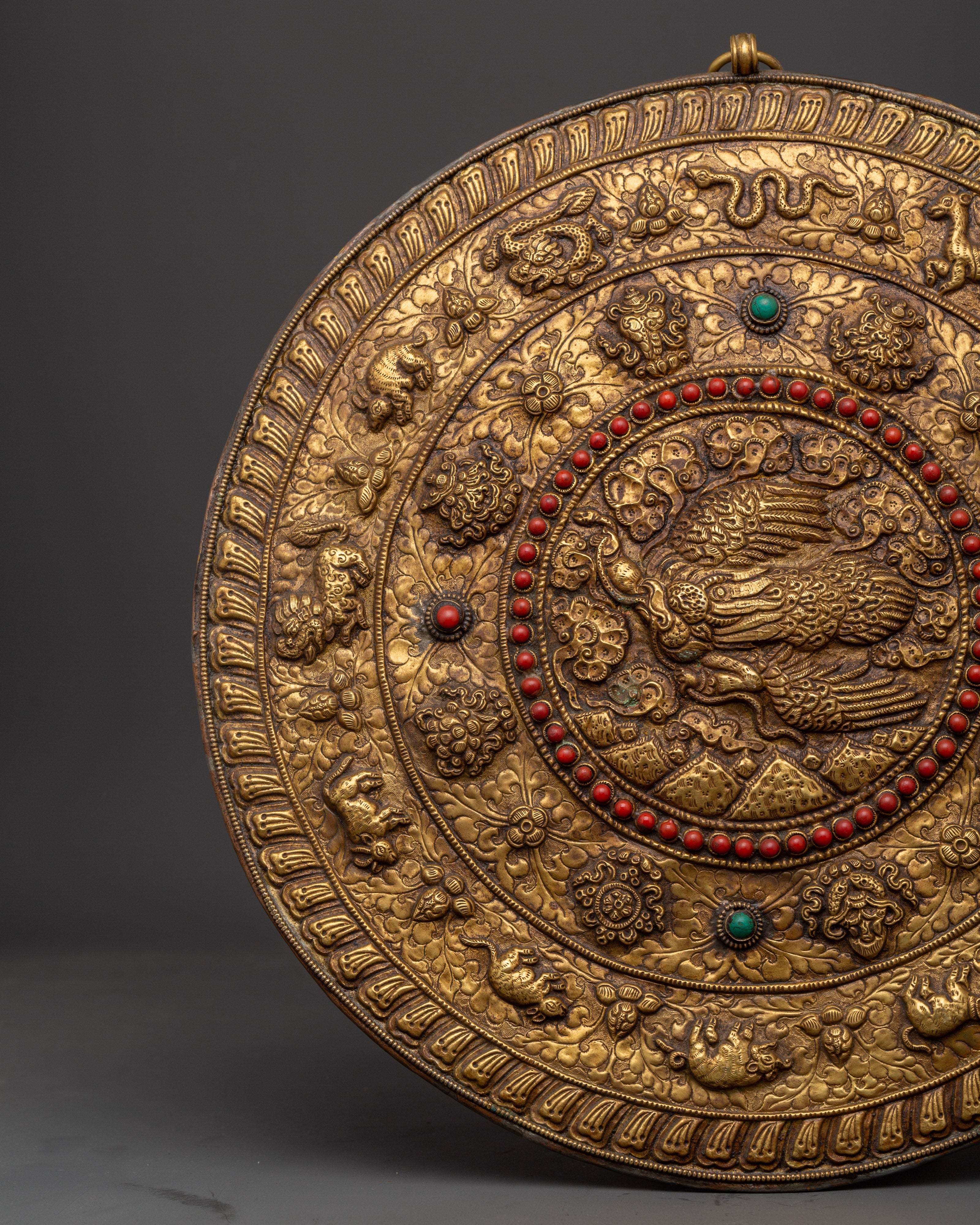 Brass Tibetan Religious Wall Hanging | Perfect for Spiritual Decor