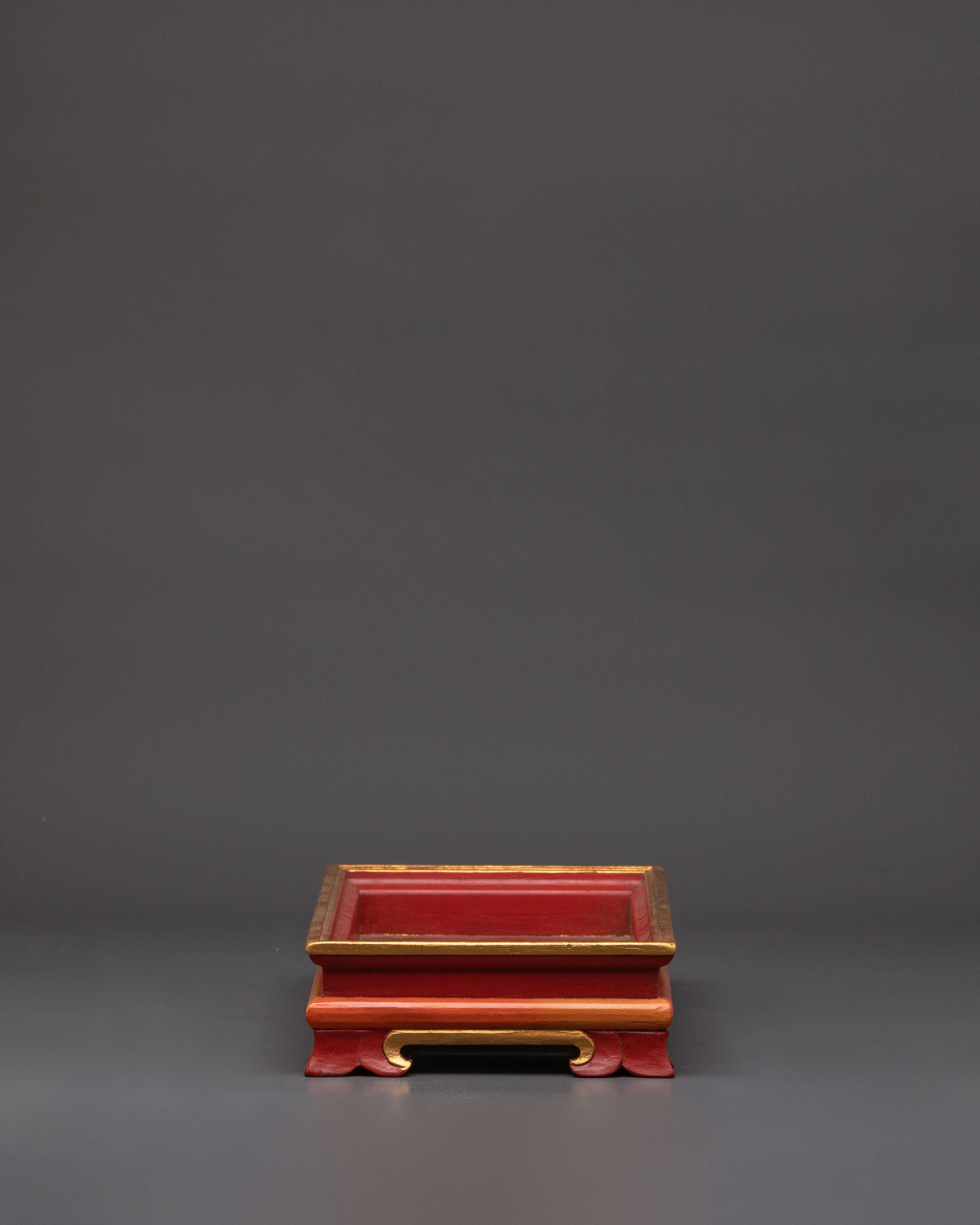 Handcrafted Tibetan Wooden Tray | Spiritual Art for Your Altar and Home