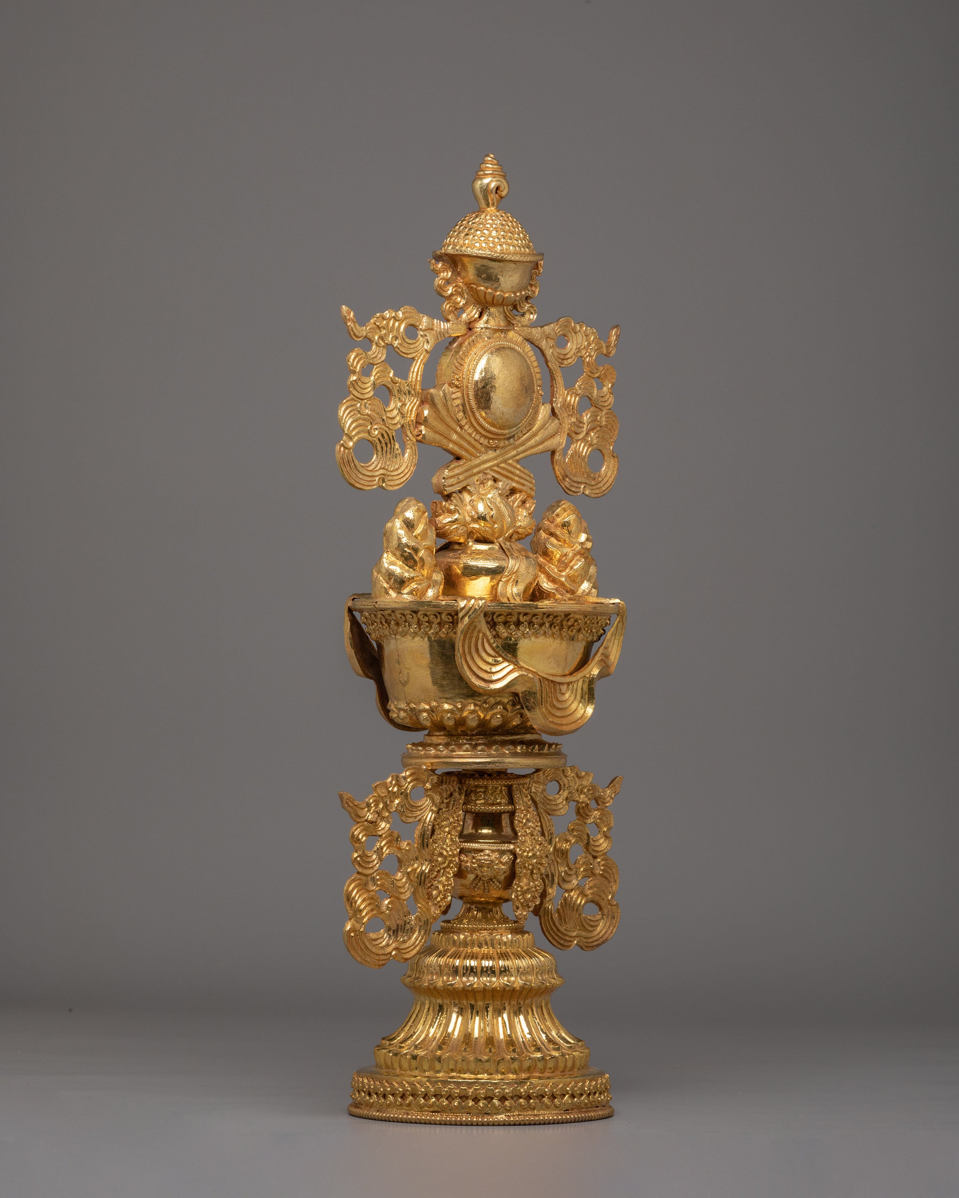 Buddhist Doya Ngaga Set | Gold-Plated Copper Ritual Tools