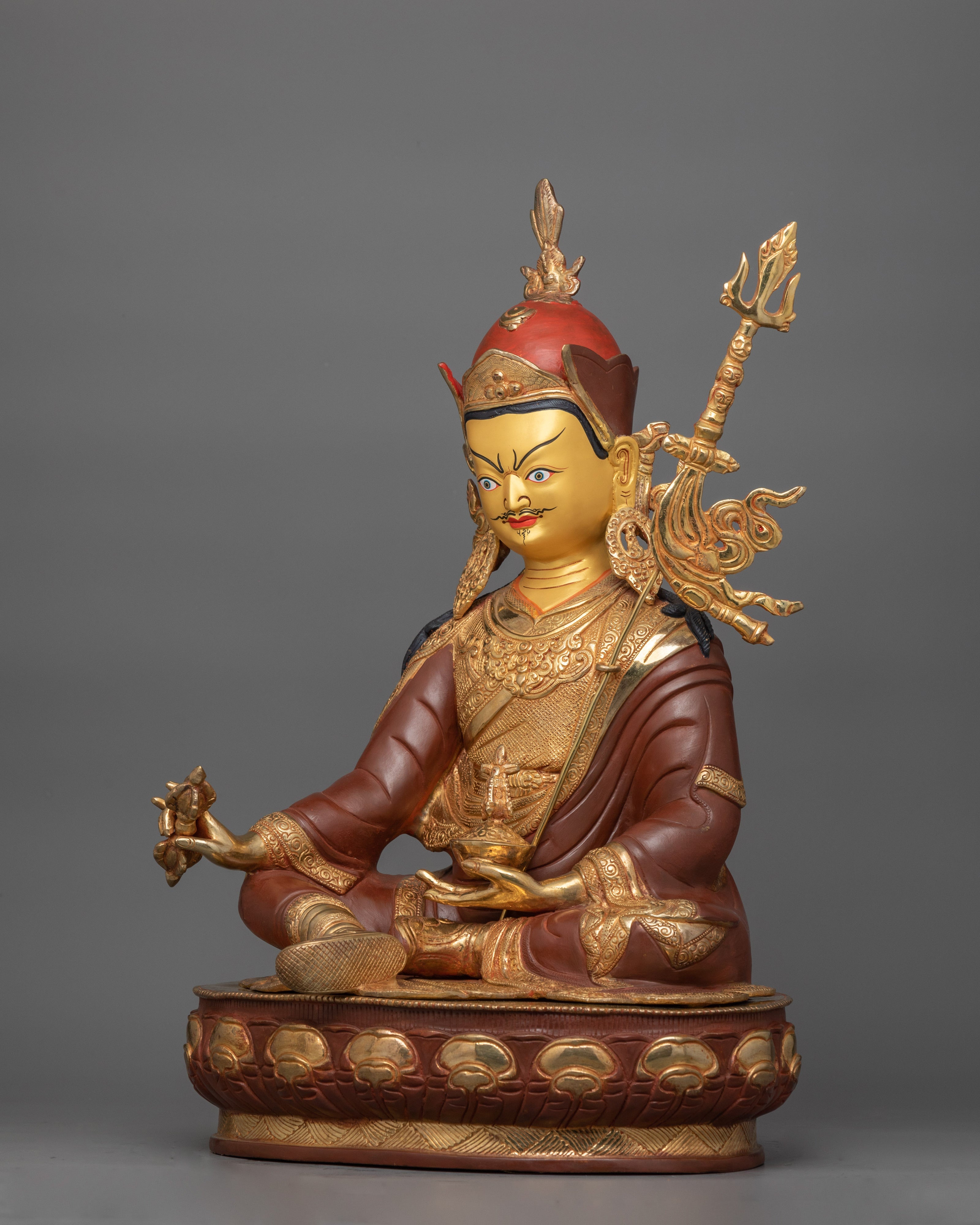 Padmasambhava Vajrayana Guru Buddhist Statue | Hand-Carved Tantric Master Figurine