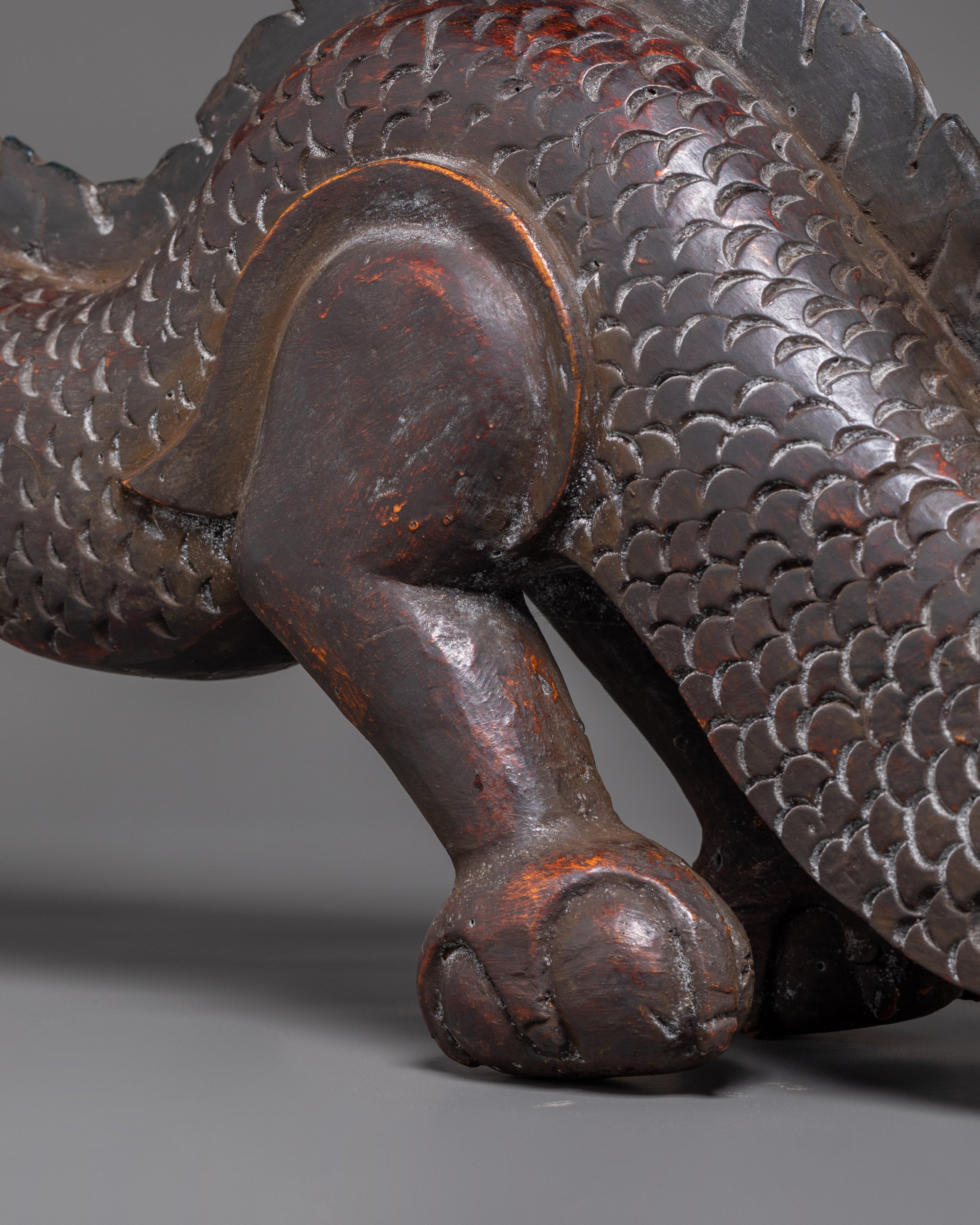 Tibetan Dragon Wooden Sculpture | Symbol of Strength and Prosperity