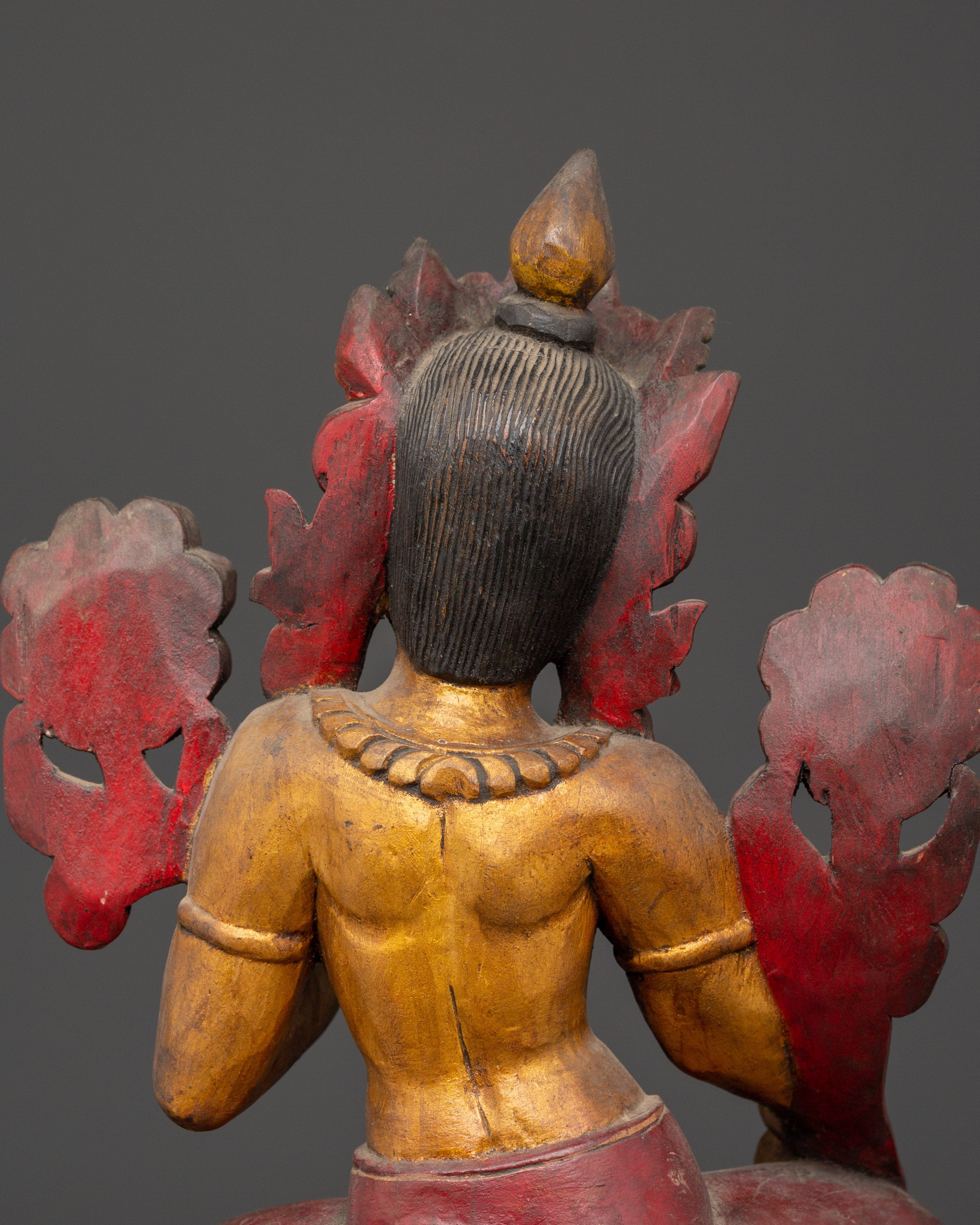 Handcrafted Tibetan Green Tara Statue | Spiritual Buddhist Goddess Figurine