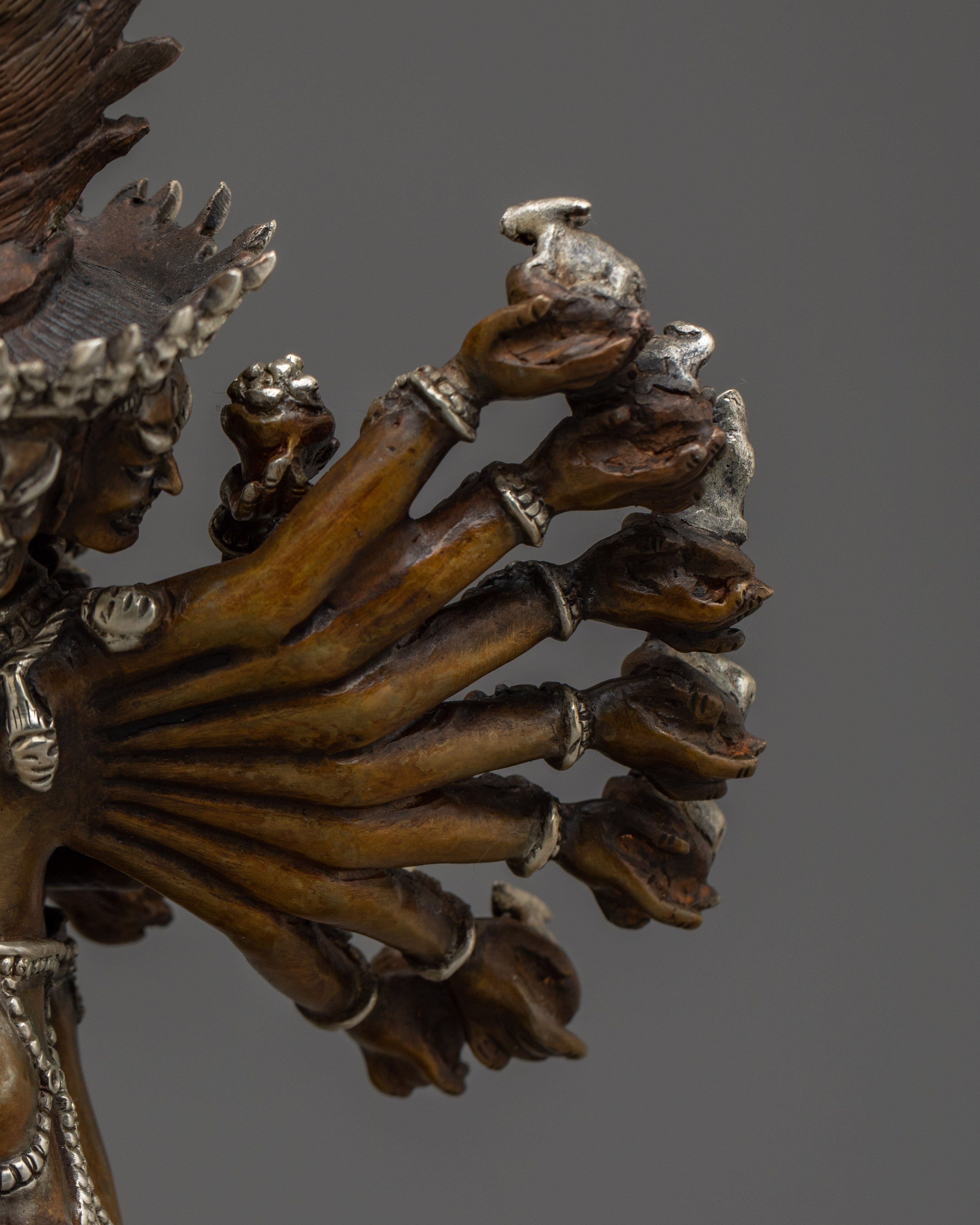 Silver-plated Hevajra With Consort statue | Empowerment Practice