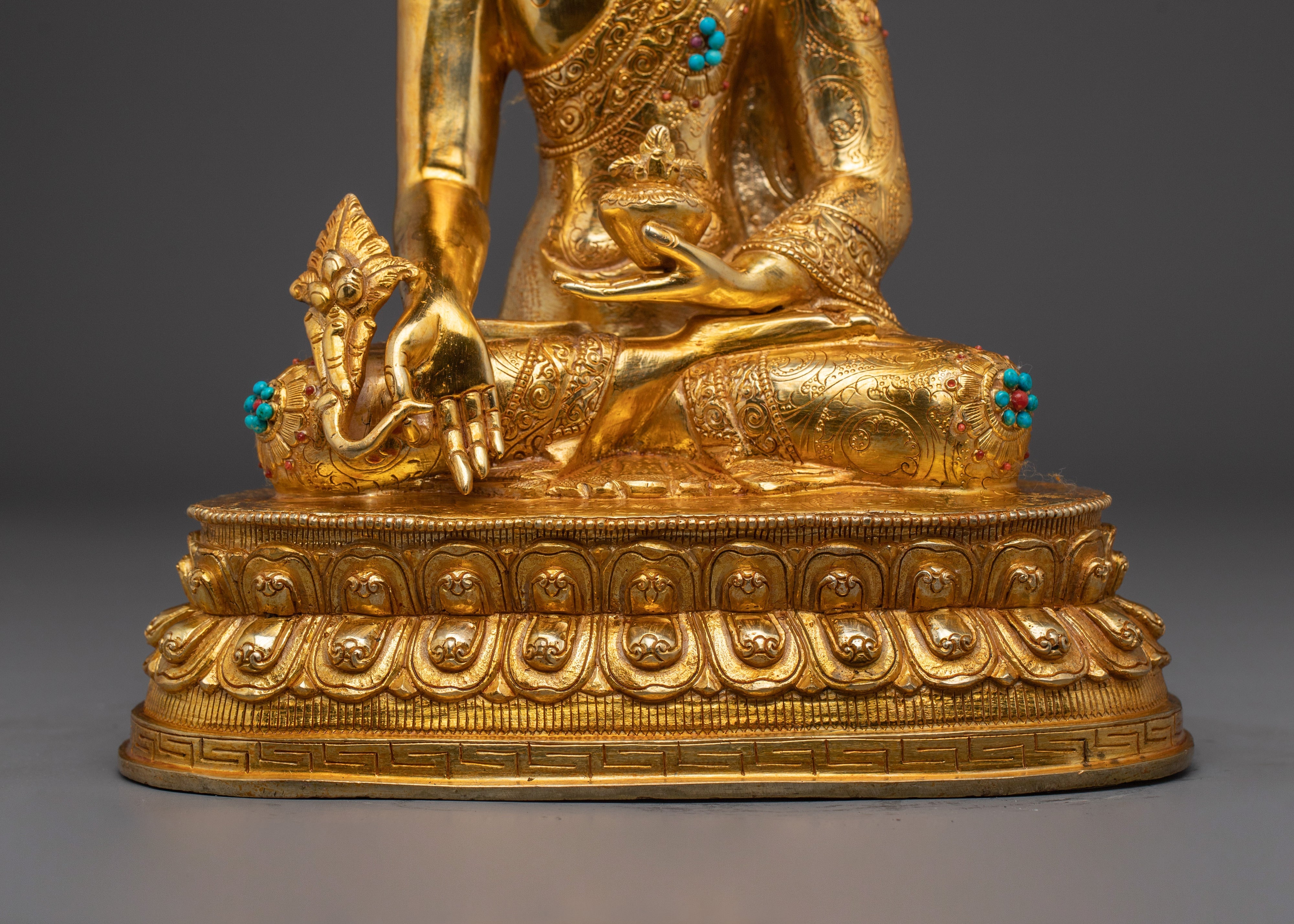 Medicine Buddha Healing Copper Statue | Bhaiṣajyaguru Himalayan Artwork