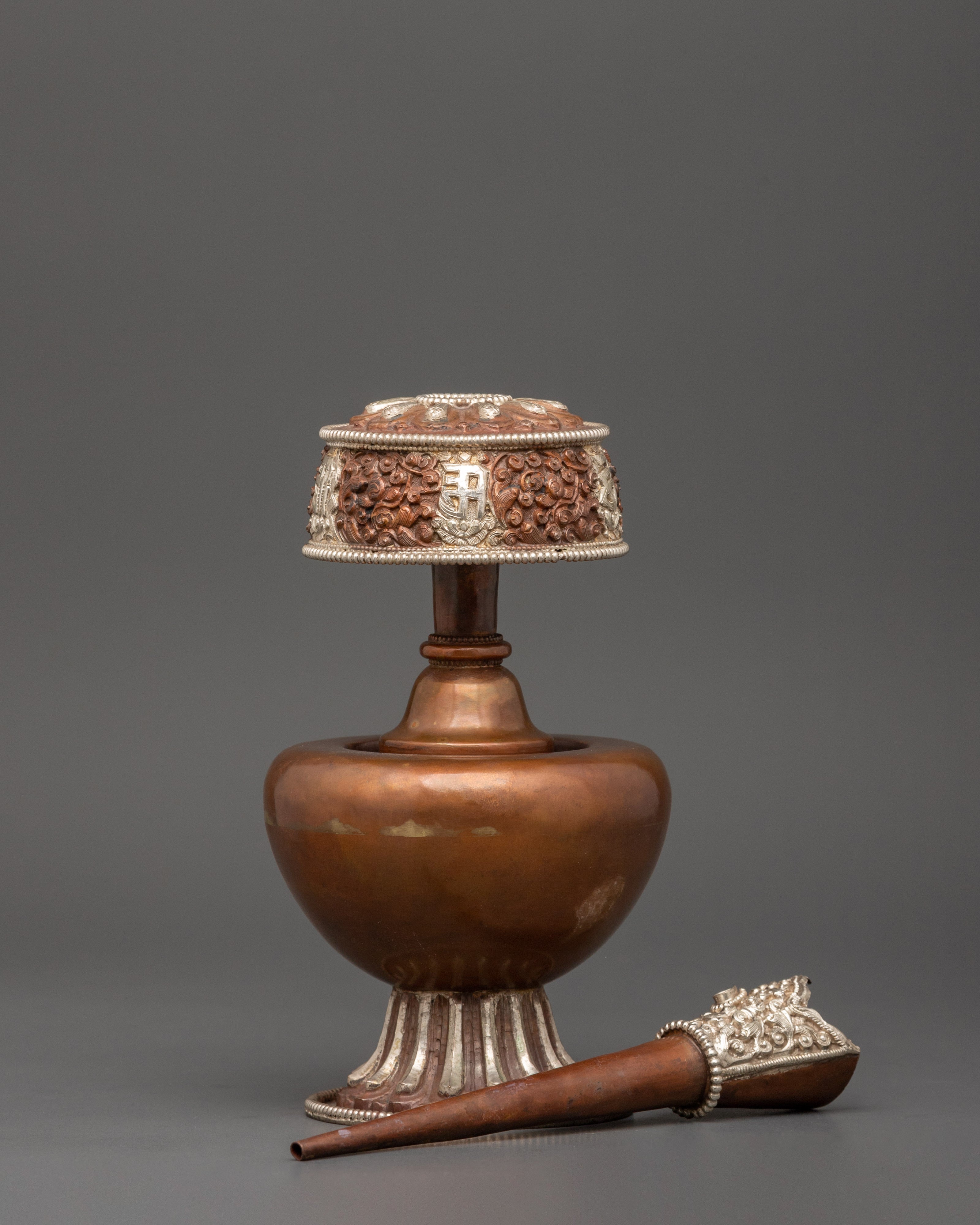 Bhumba for Ritual Ceremonies | Copper Ritual Vase with Silver Plating