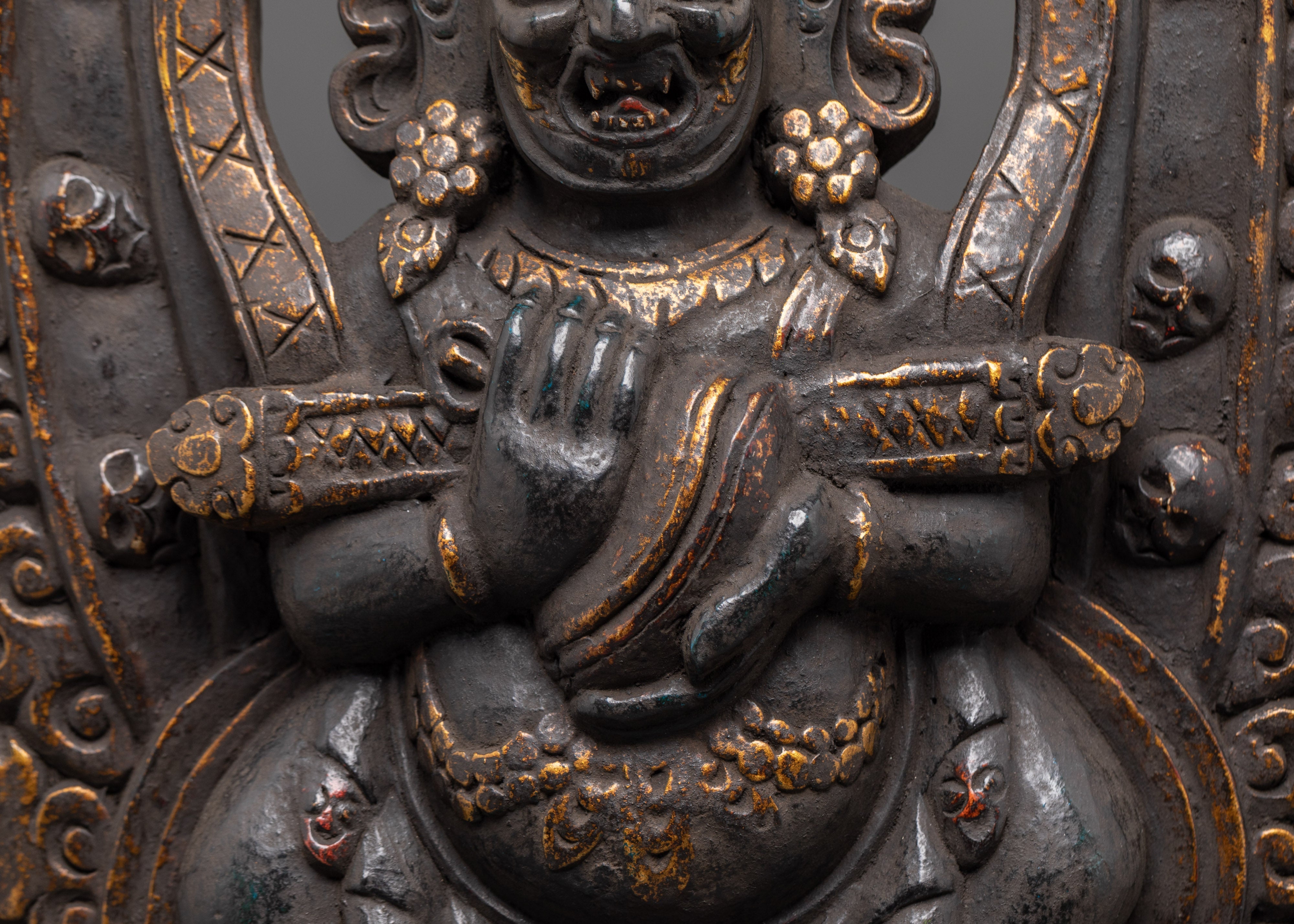 Handcrafted Shakya Mahakala Sculpture | Tibetan Protector Deity
