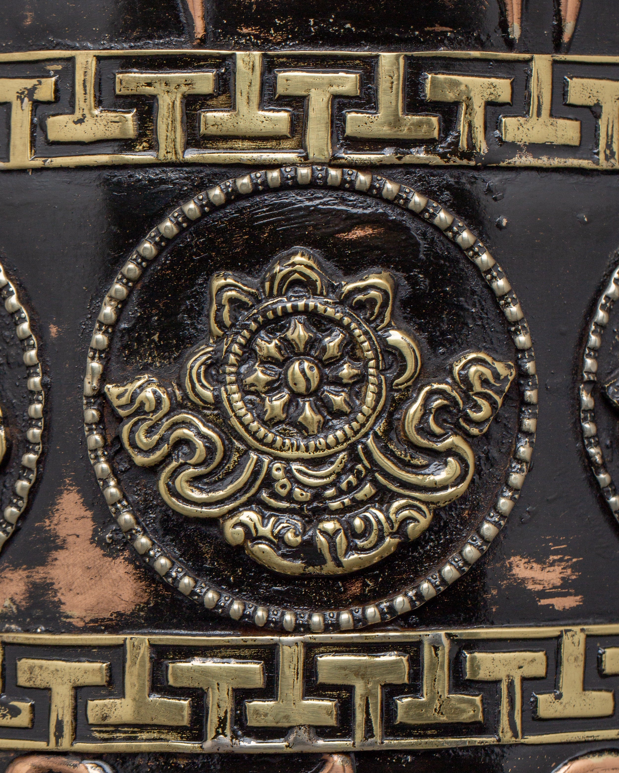 Engraved Copper Tibetan Prayer Wheel | Spiritual Ritual Decor