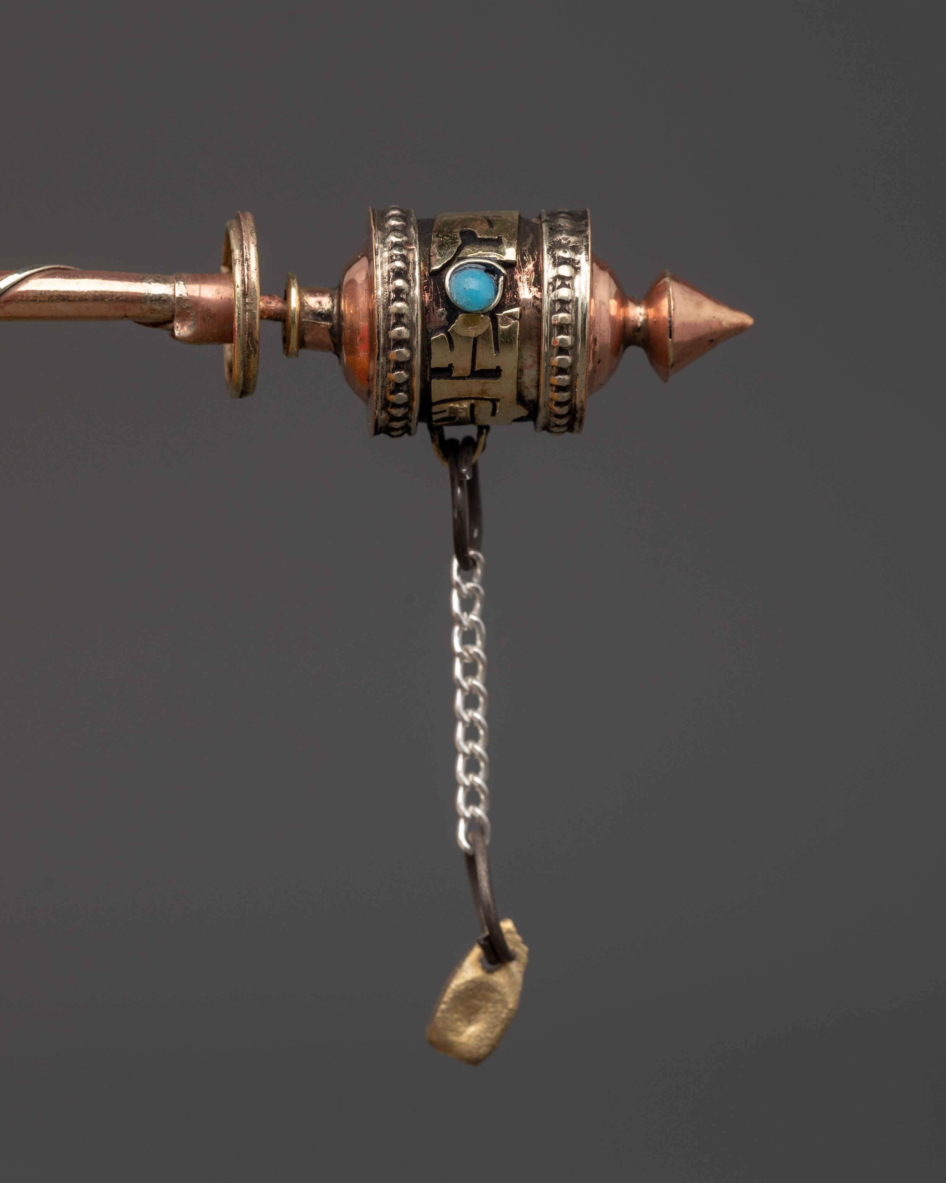 Prayer Wheel Buddhist Hand Spinner for Mindfulness | Brass Meditation Tool