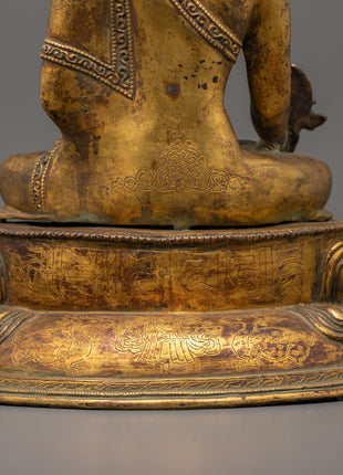 Medicine Buddha Sculpture | Gold Plating Healing Buddha