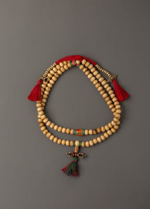 Tibetan Mala Beads with Bronze Vajra | 108 Bead Prayer Necklace