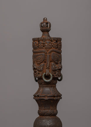 Handcrafted Iron Buddhist Phurba With Stand | A sacred Vajrakila for Spiritual Practices