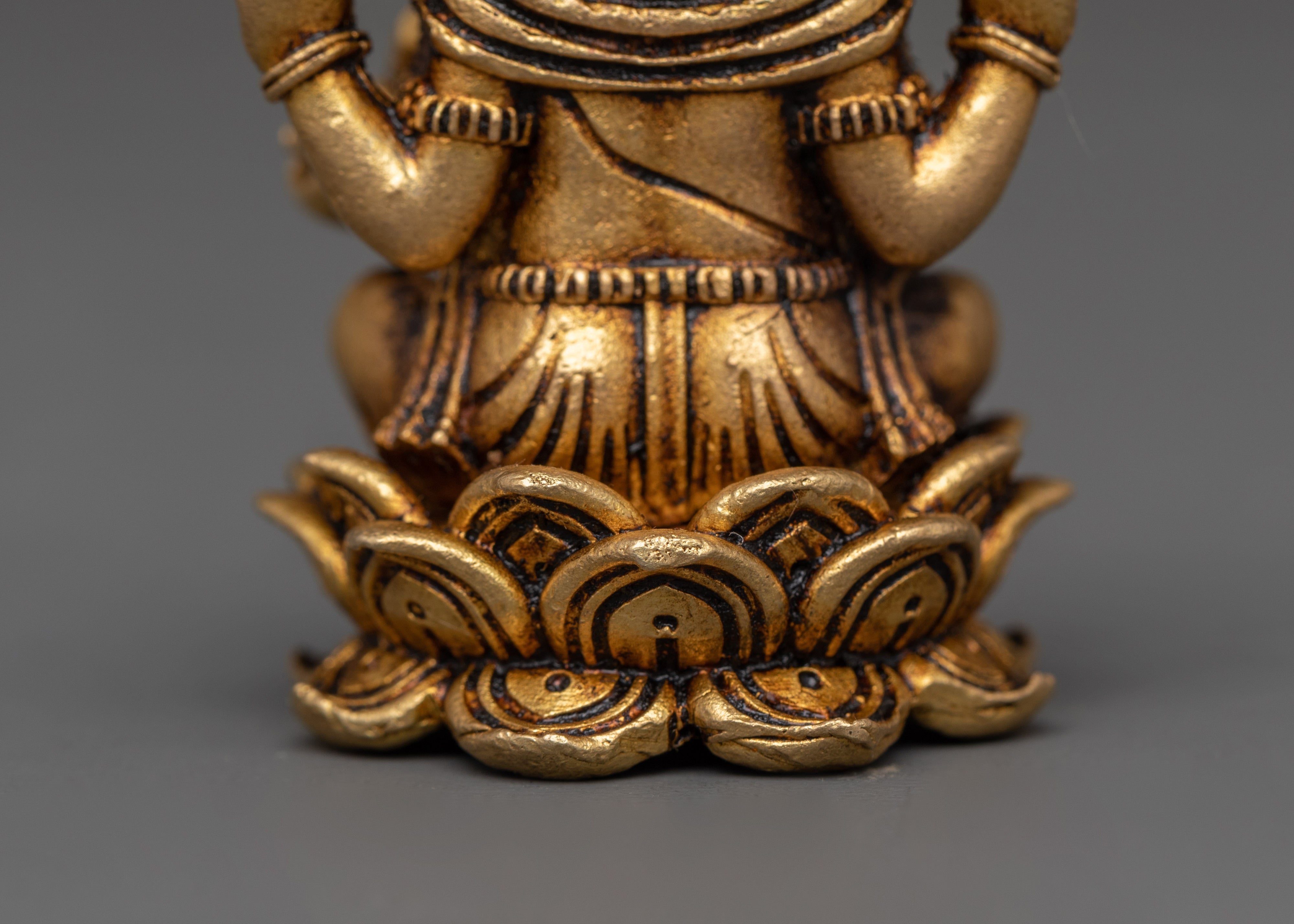 Brass Ganesh Statue with Halo | Ganesha Idol for Wisdom, Guidance & Protection