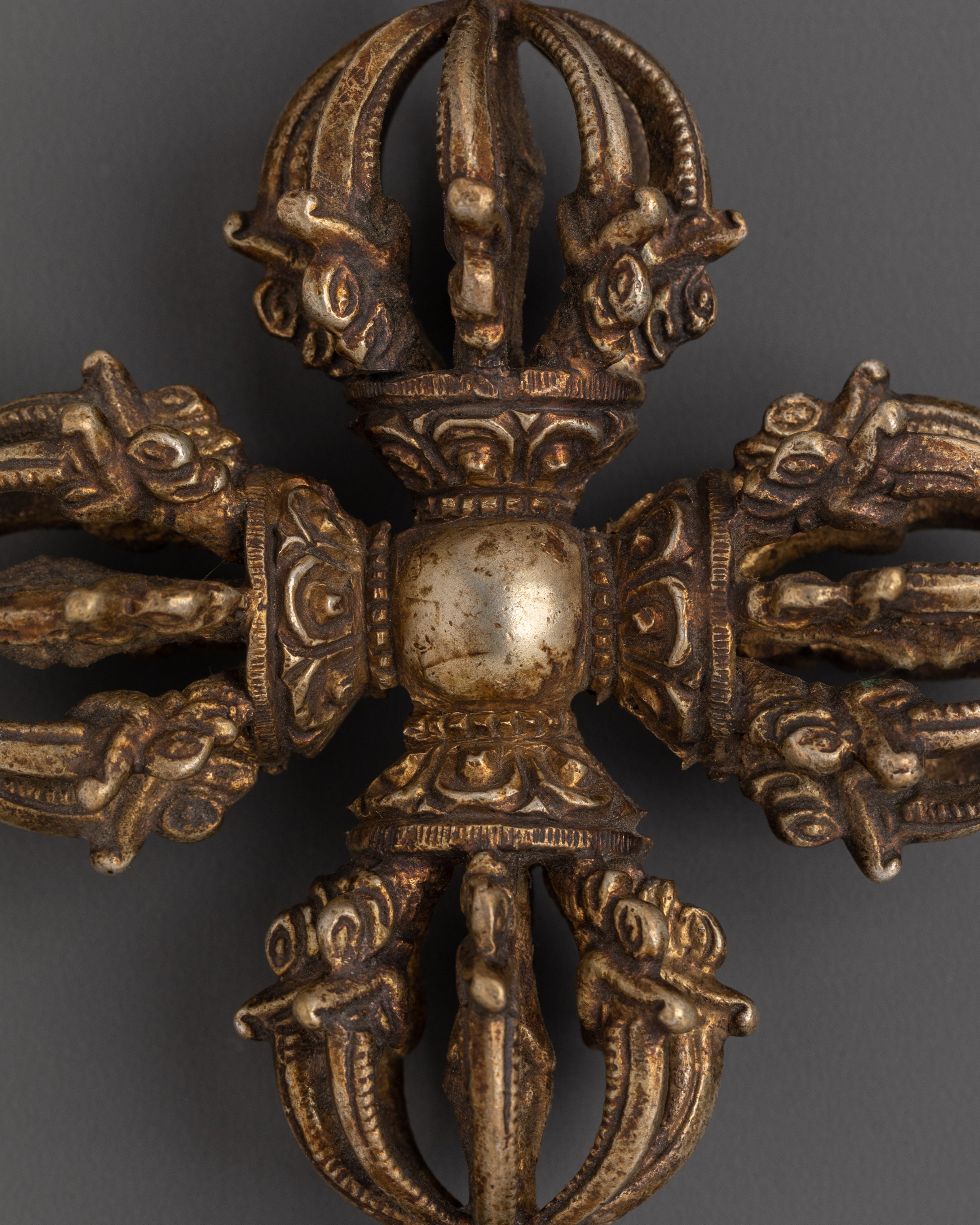 Handmade Vishwo Vajra Chakra Tool | Copper & Gold Plated Vajra