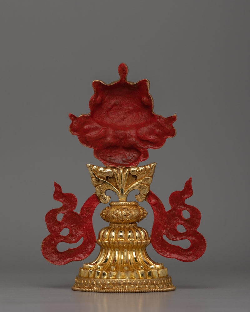 Gold-Plated Auspicious Symbol | Buddhist Rituals and Home Decor