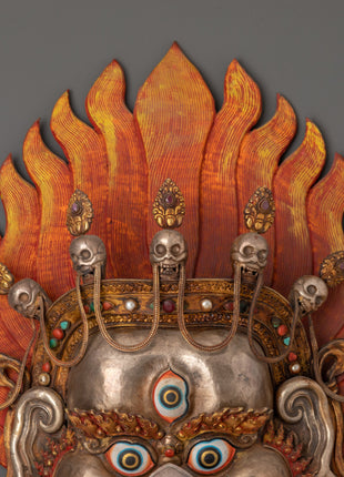 Tibetan Copper Wall Mask | Gold Plated with Pure Silver