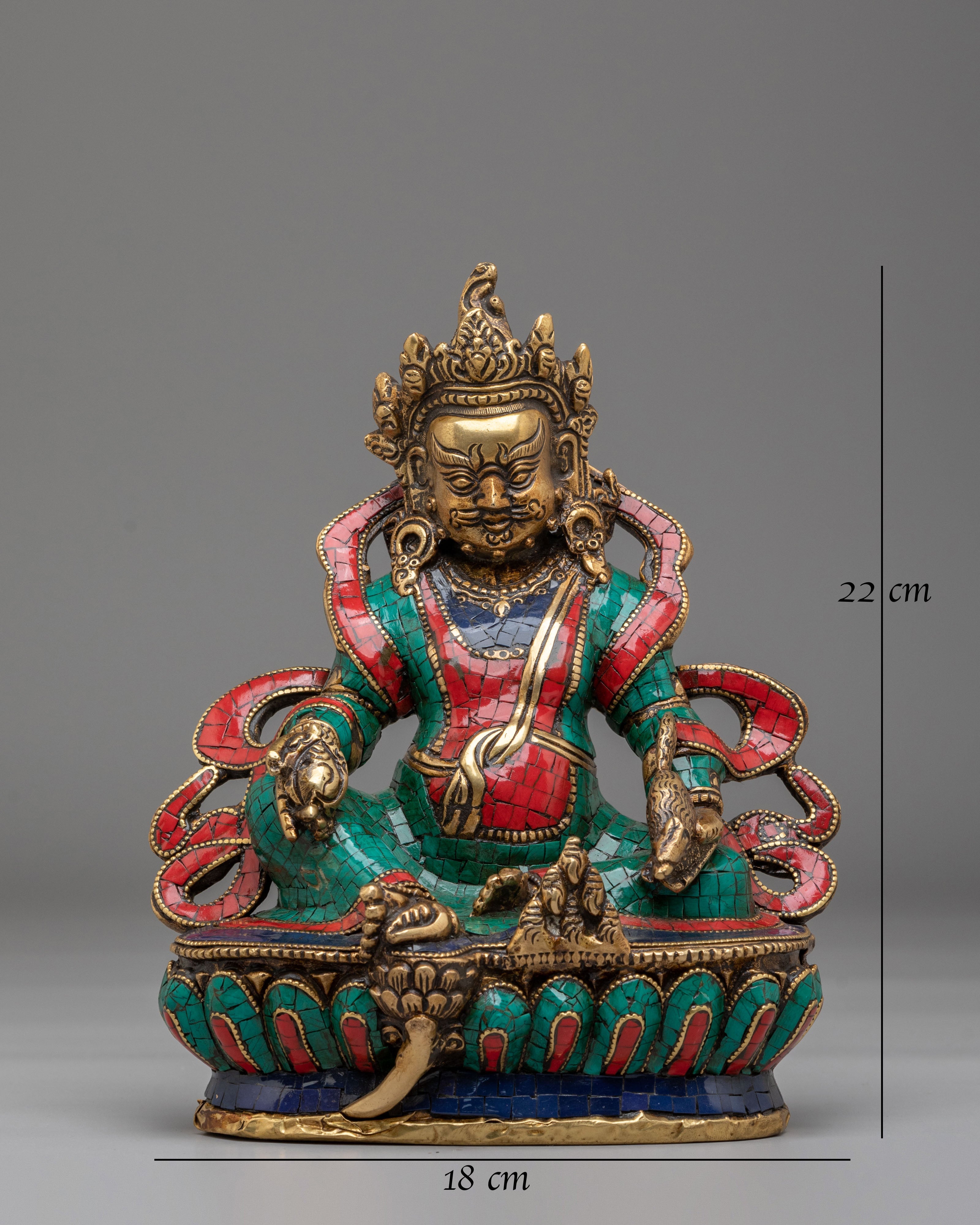 Dzambhala Statue of Wealth and Abundance | Brass Figurine for Mindful Living