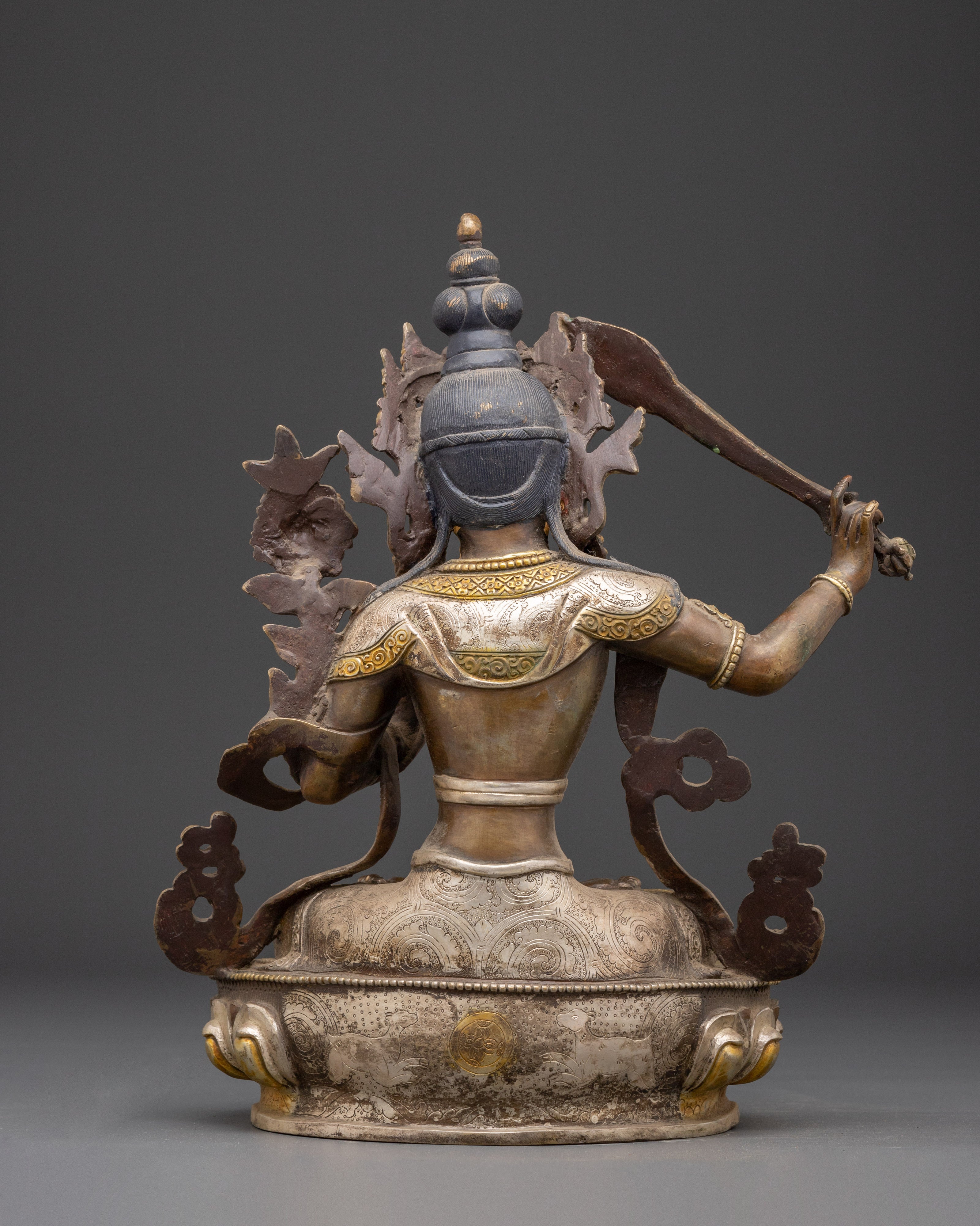 Handcrafted Tibetan Manjushri Statue | Wisdom Deity Sculpture for Home Altar