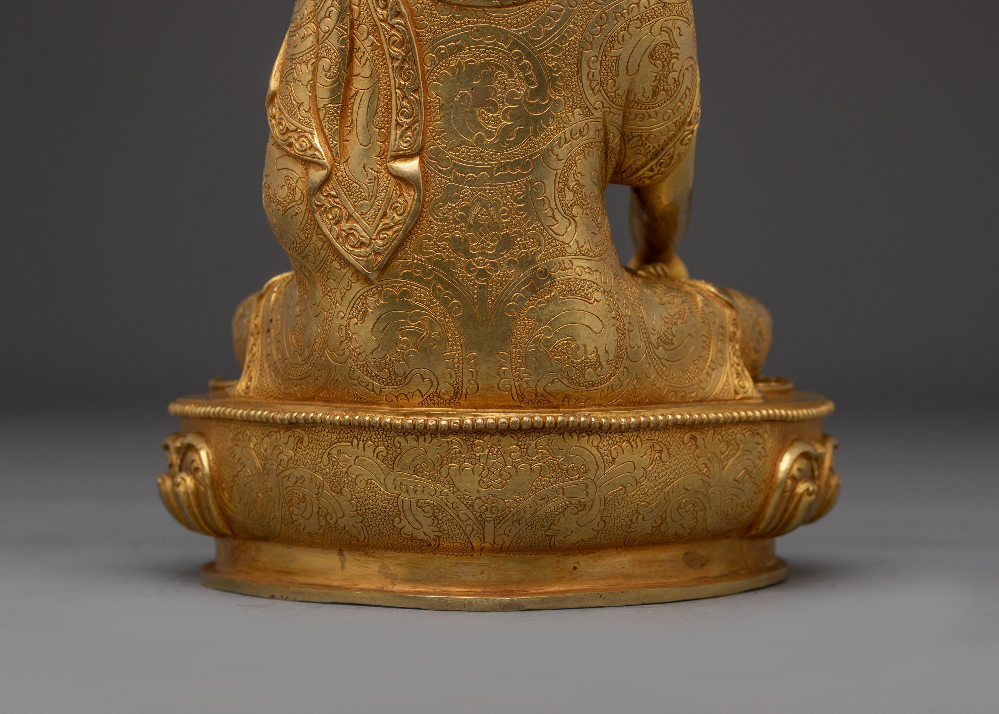 Gold Gilded Copper Shakyamuni Buddha Artwork | Perfect for Meditation and Altar Decor