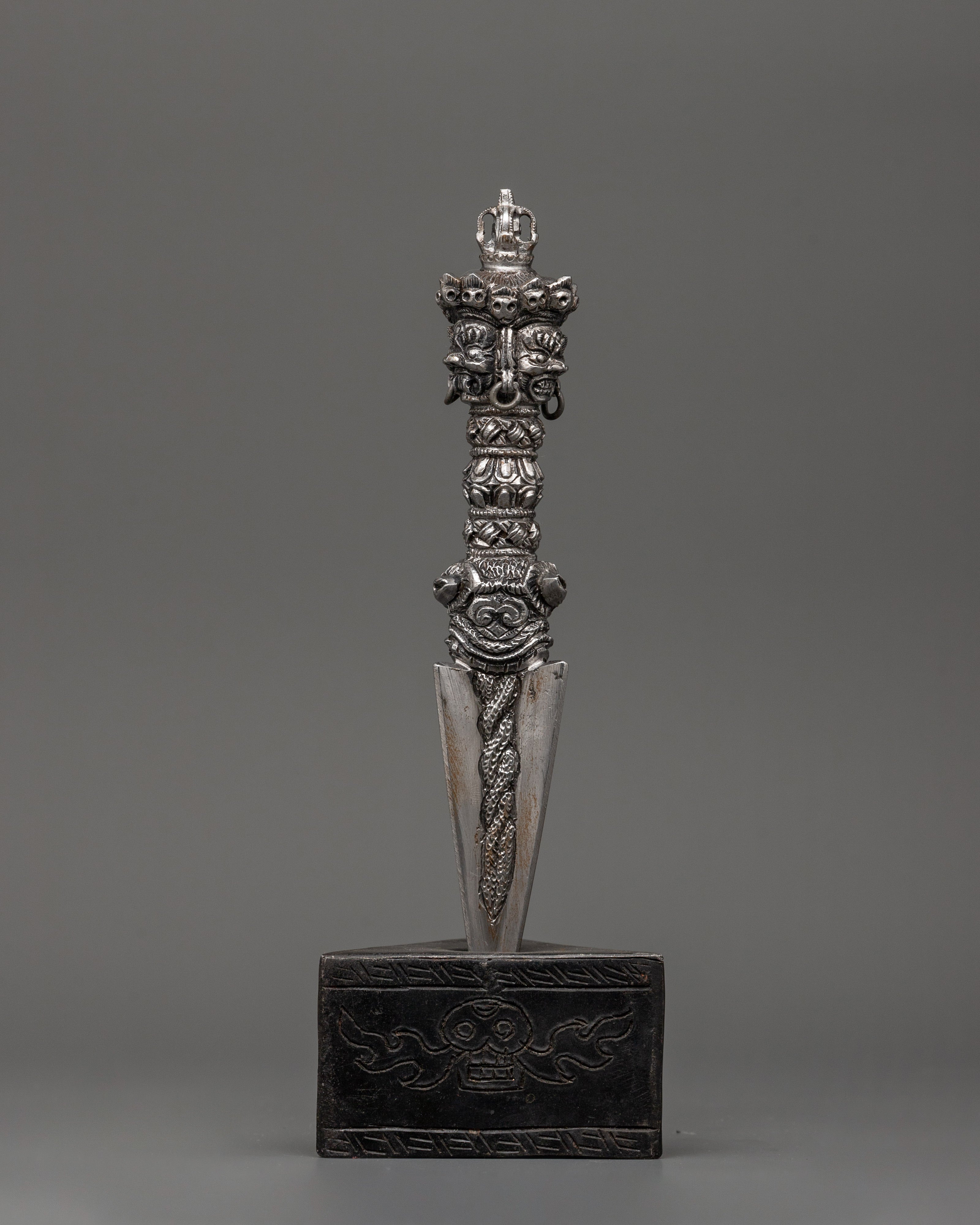Iron Body Phurba | Tibetan Ritual Dagger with Vajra and Wrathful Deity