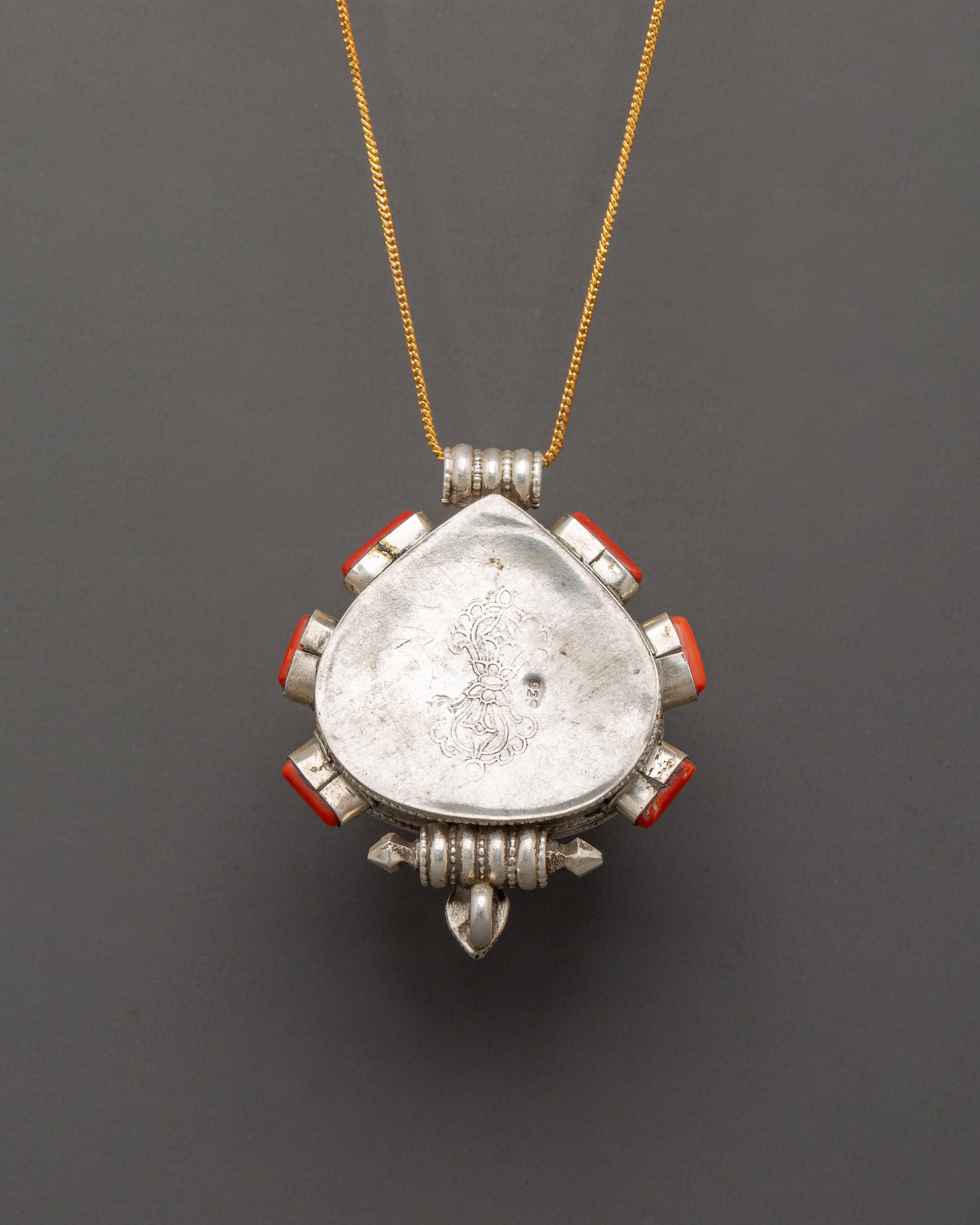 Handcrafted Tibetan Ghau Amulet Locket | Ethnic Silver Necklace